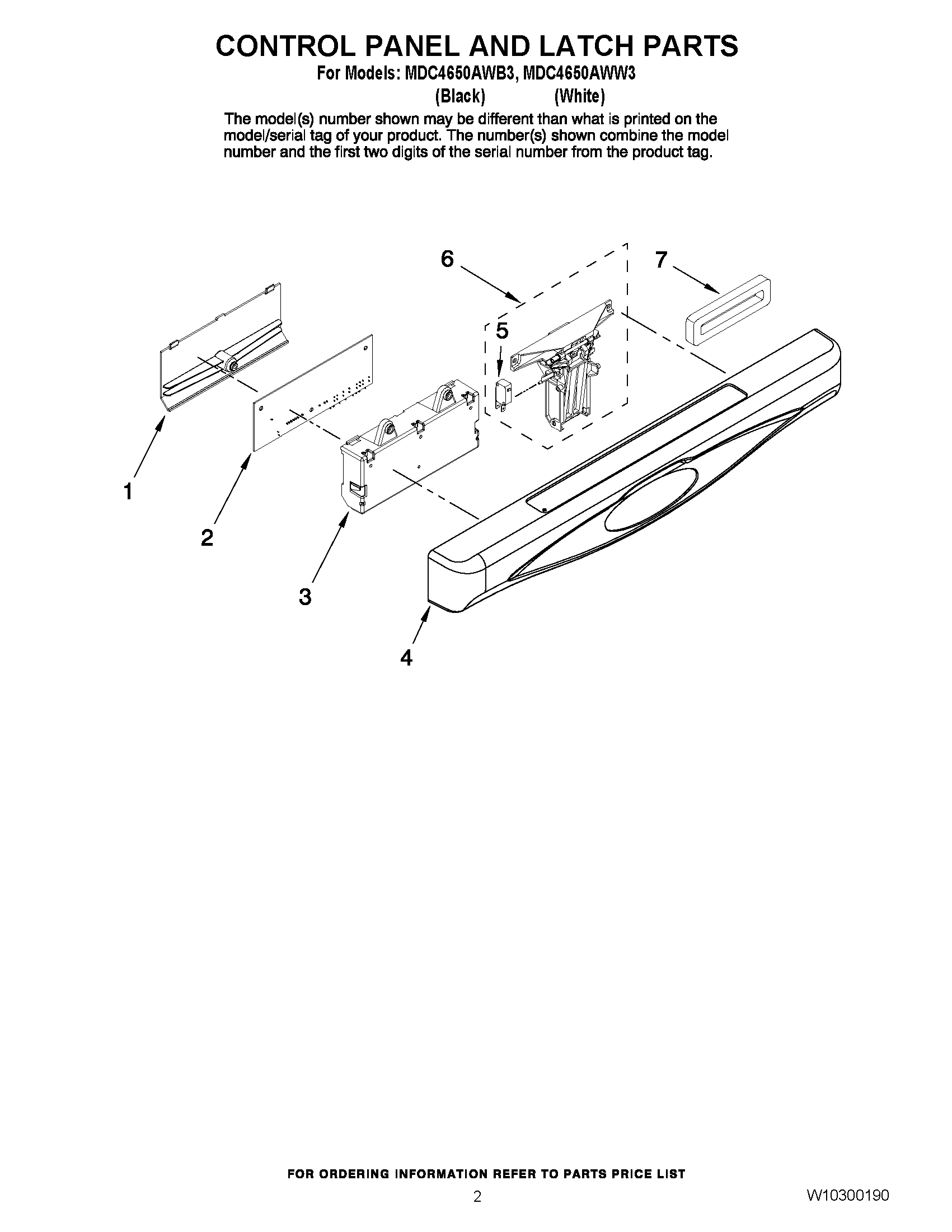 02 - CONTROL PANEL AND LATCH PARTS