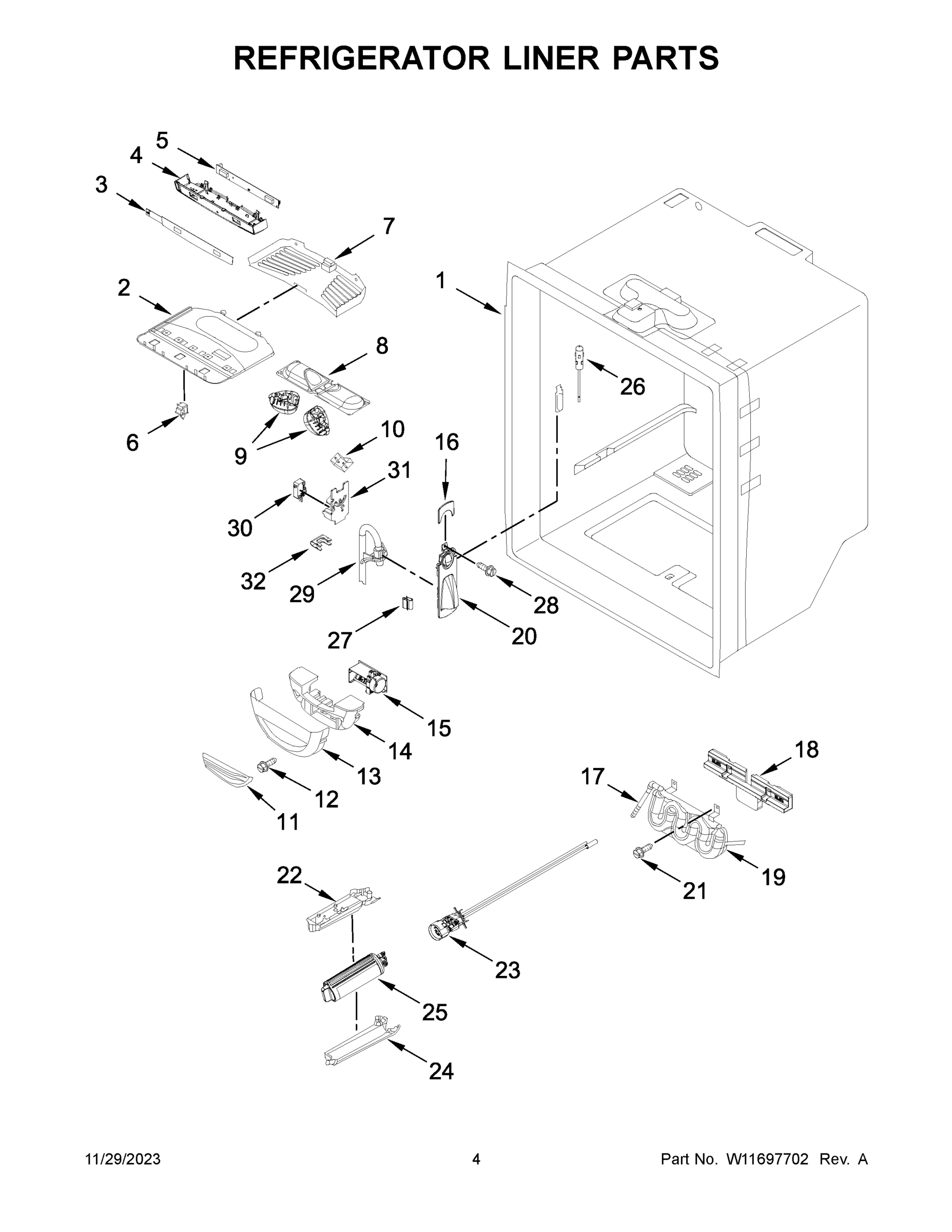 03 - REFRIGERATOR LINER PARTS