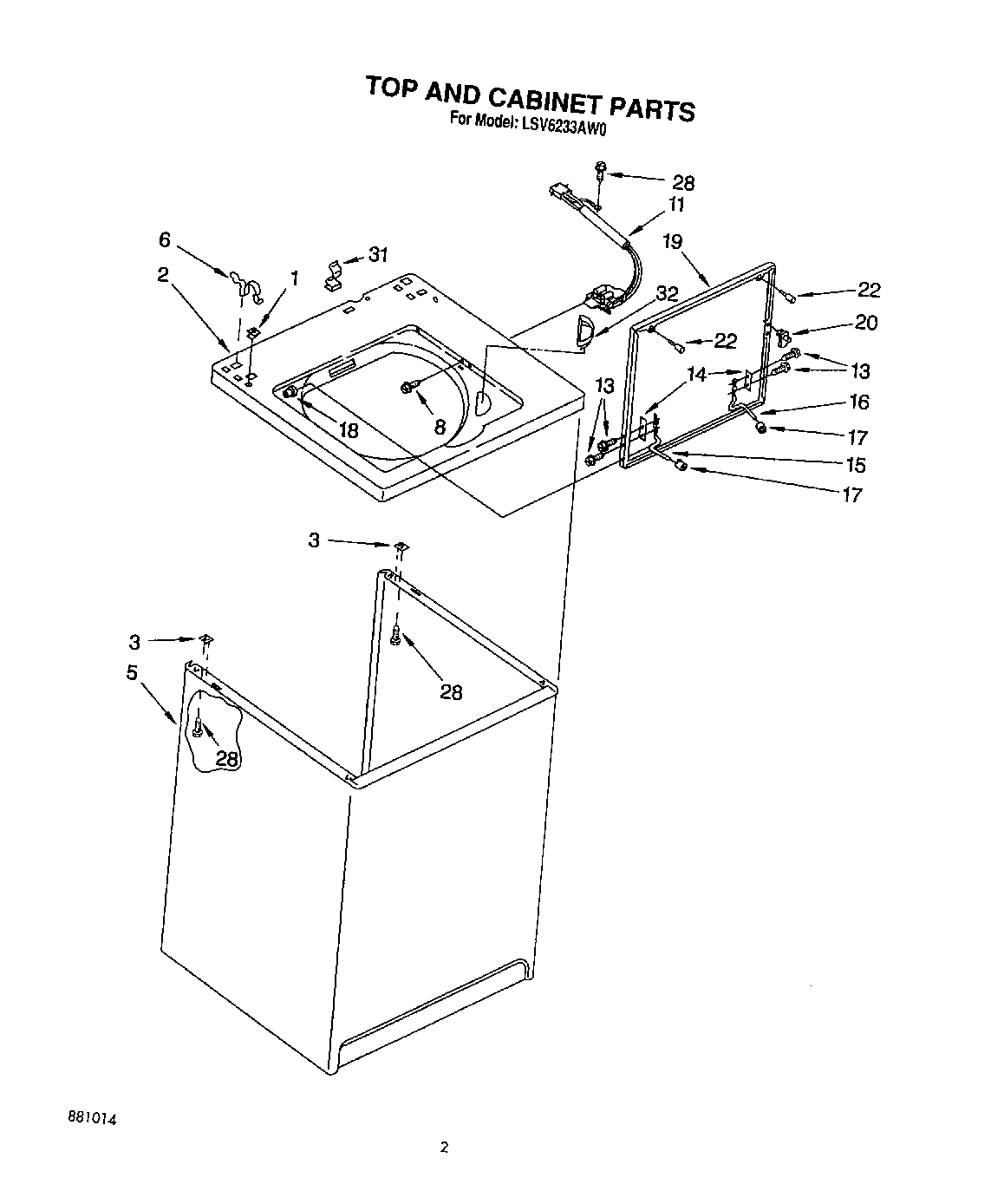 02 - TOP AND CABINET, LIT/OPTIONAL
