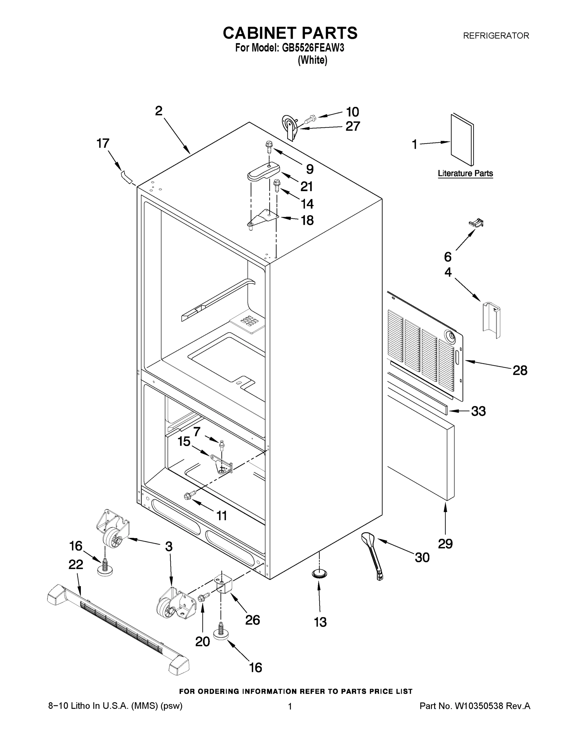 01 - CABINET PARTS