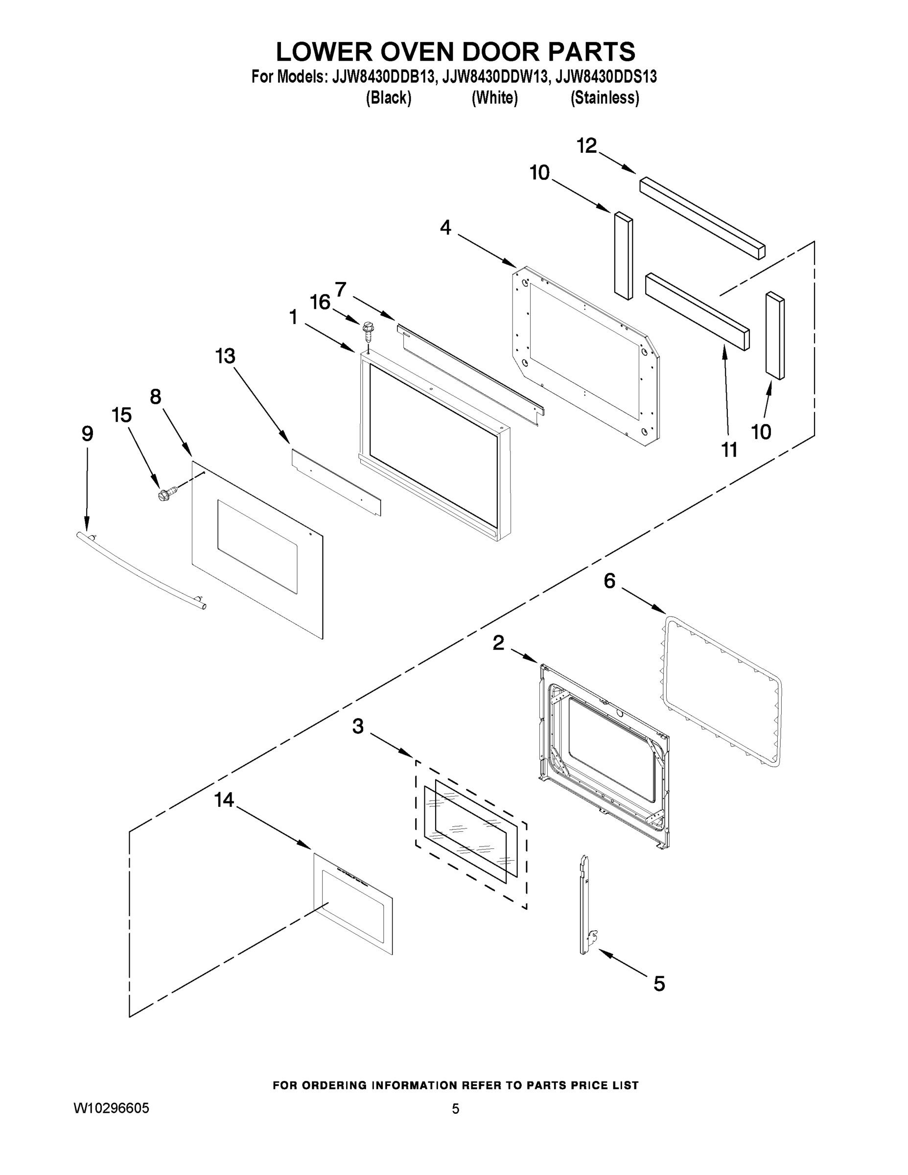 03 - LOWER OVEN DOOR PARTS
