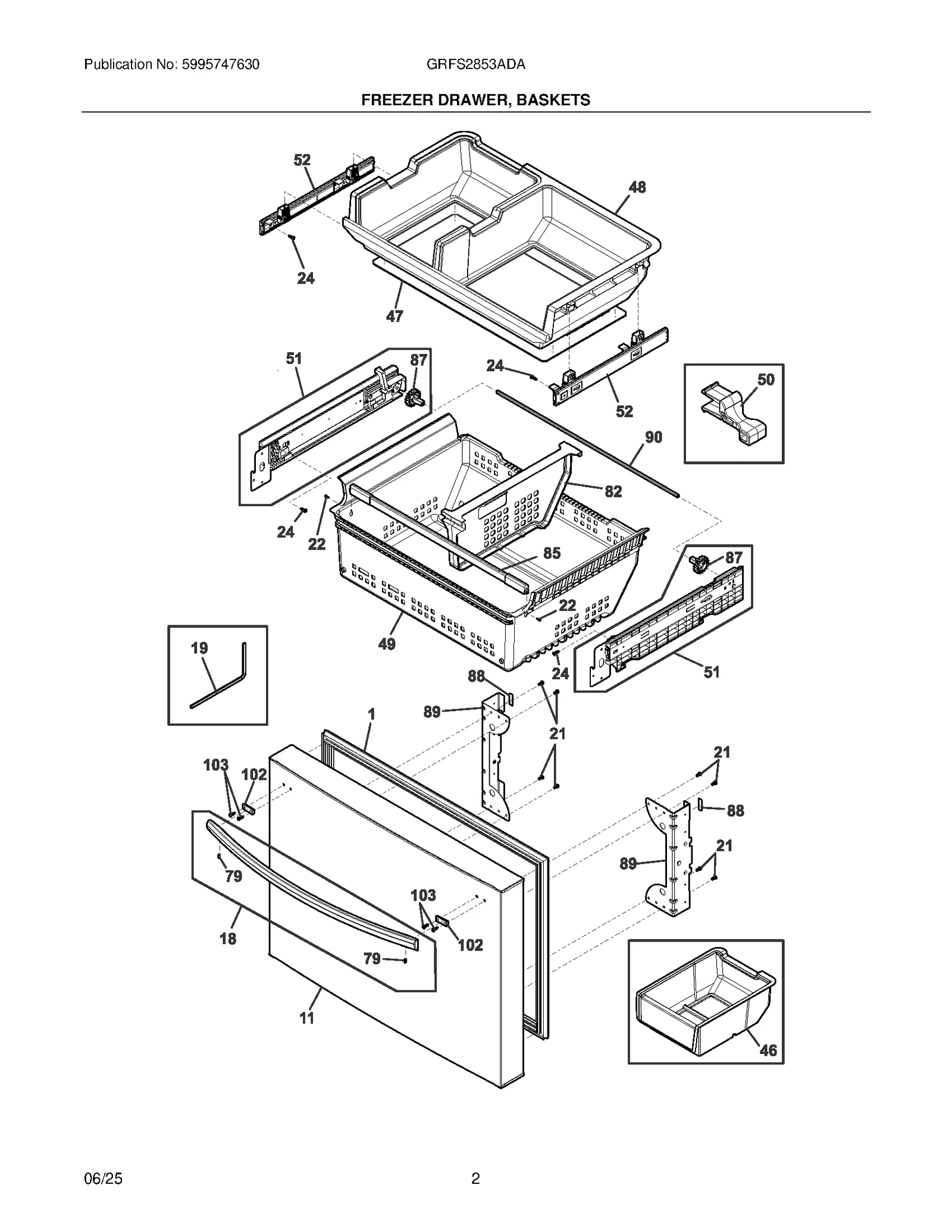 FREEZER DRAWER, BASKETS