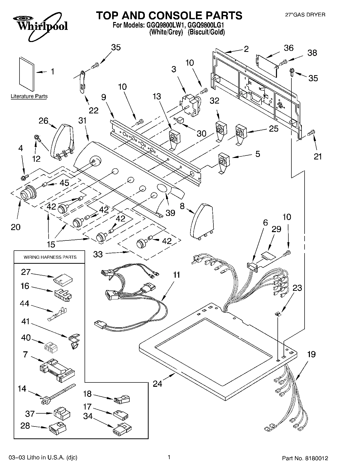 01 - TOP AND CONSOLE PARTS
