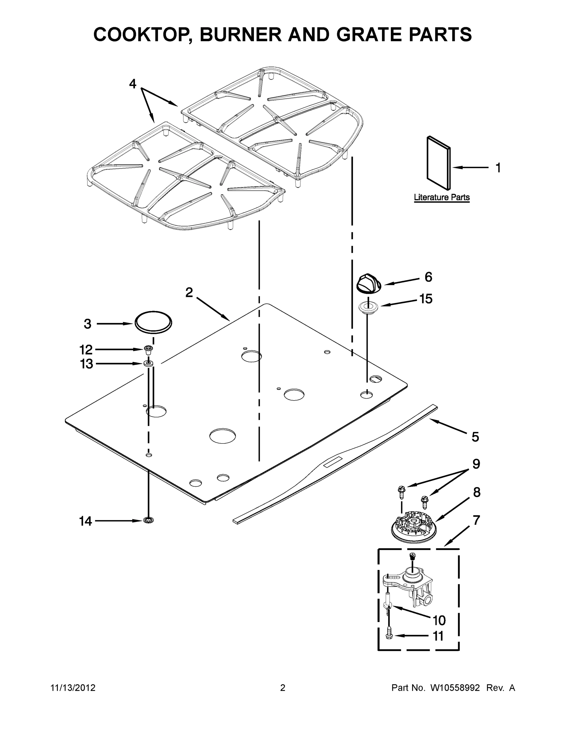 02 - COOKTOP, BURNER AND GRATE PARTS
