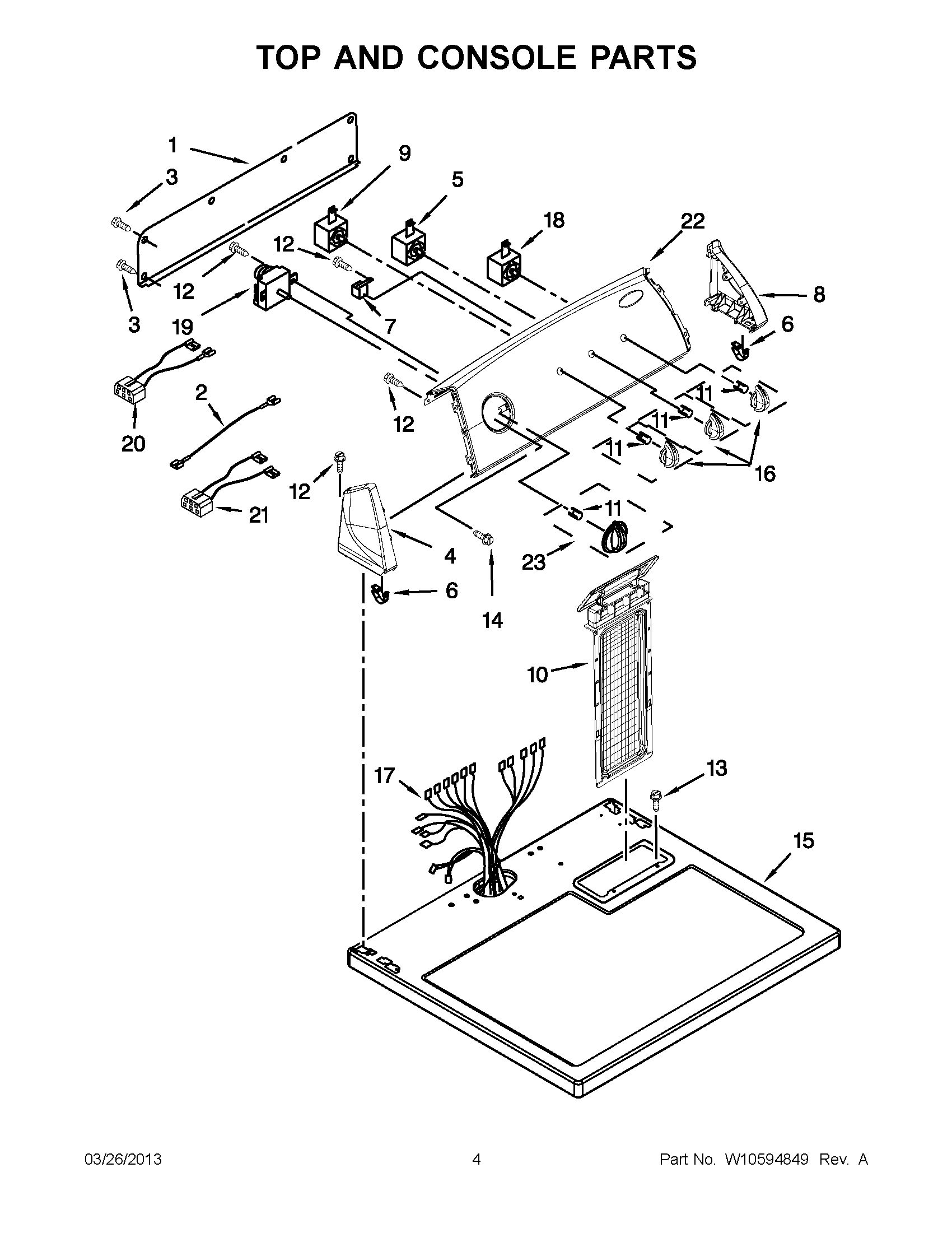02 - TOP AND CONSOLE PARTS