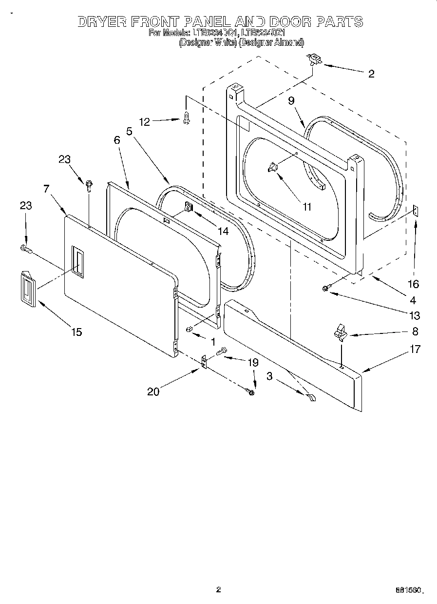 02 - DRYER FRONT PANEL AND DOOR