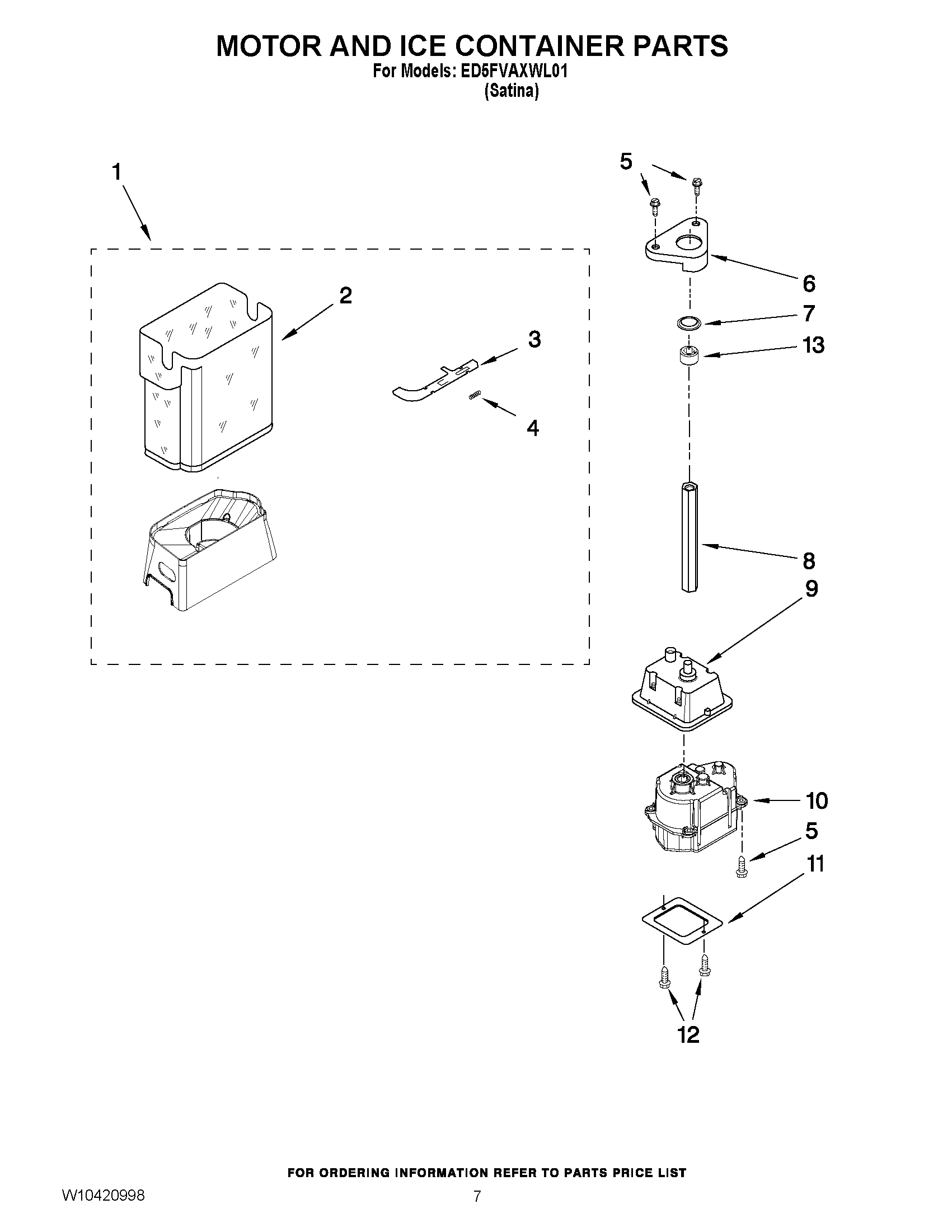 05 - MOTOR AND ICE CONTAINER PARTS