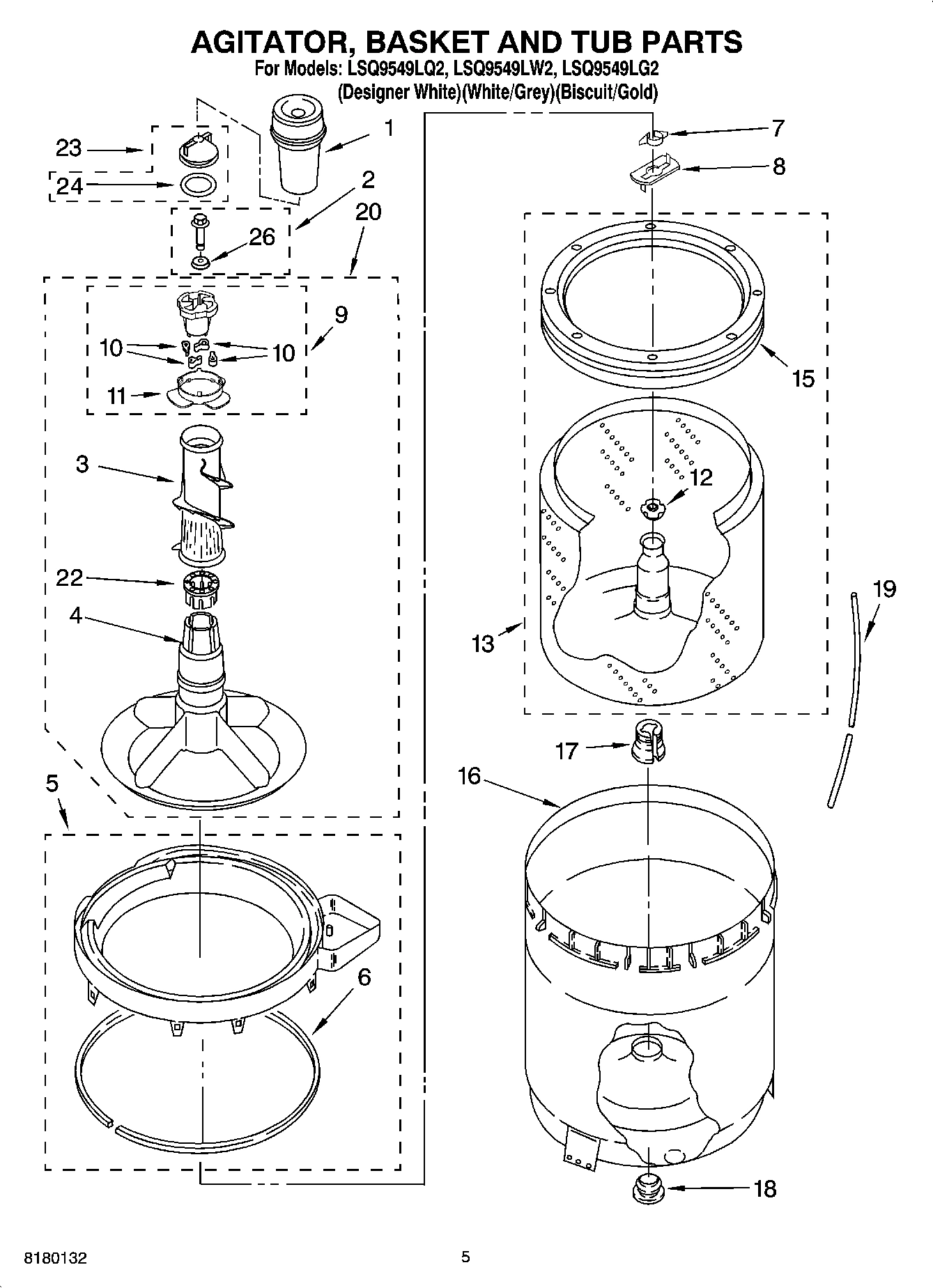 03 - AGITATOR, BASKET AND TUB PARTS