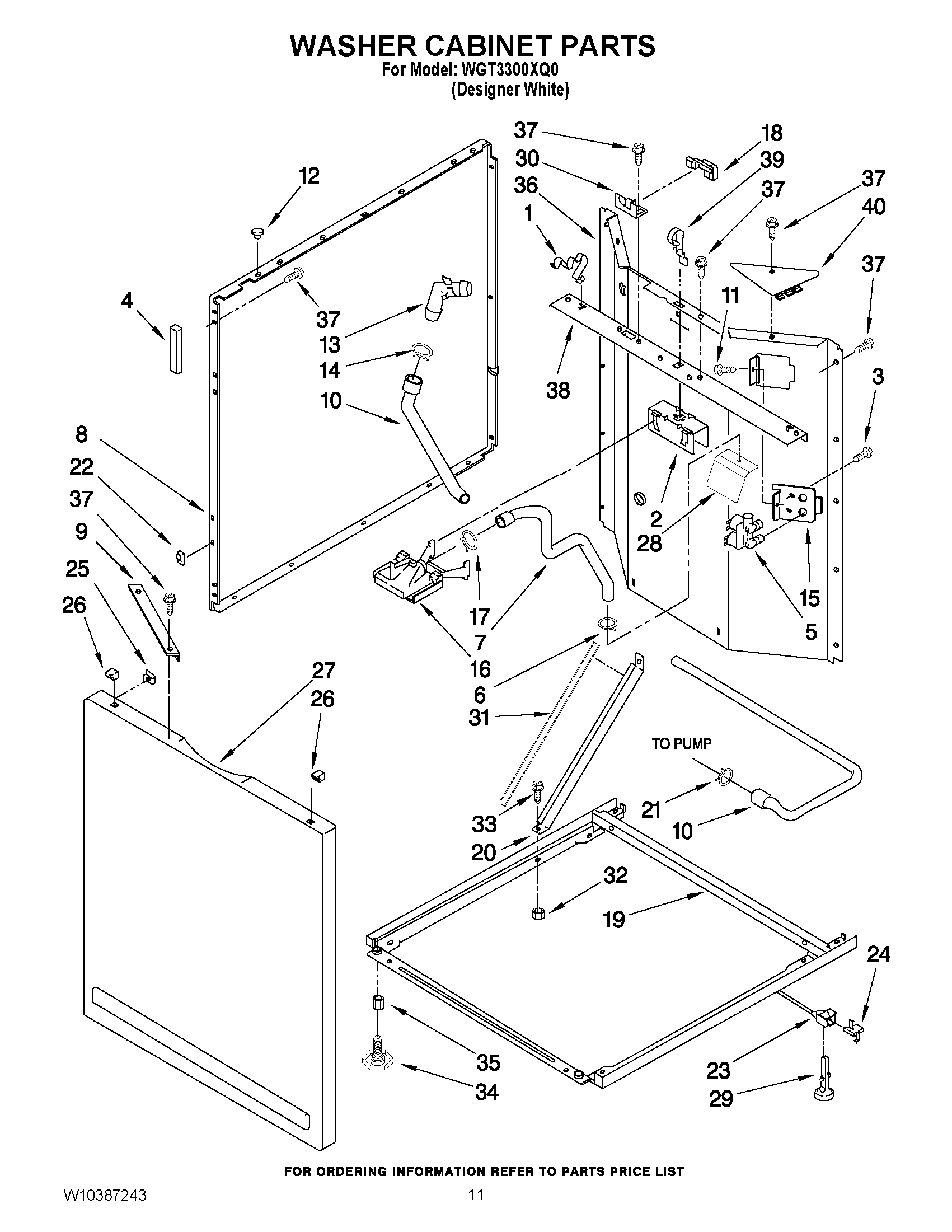 07 - WASHER CABINET PARTS