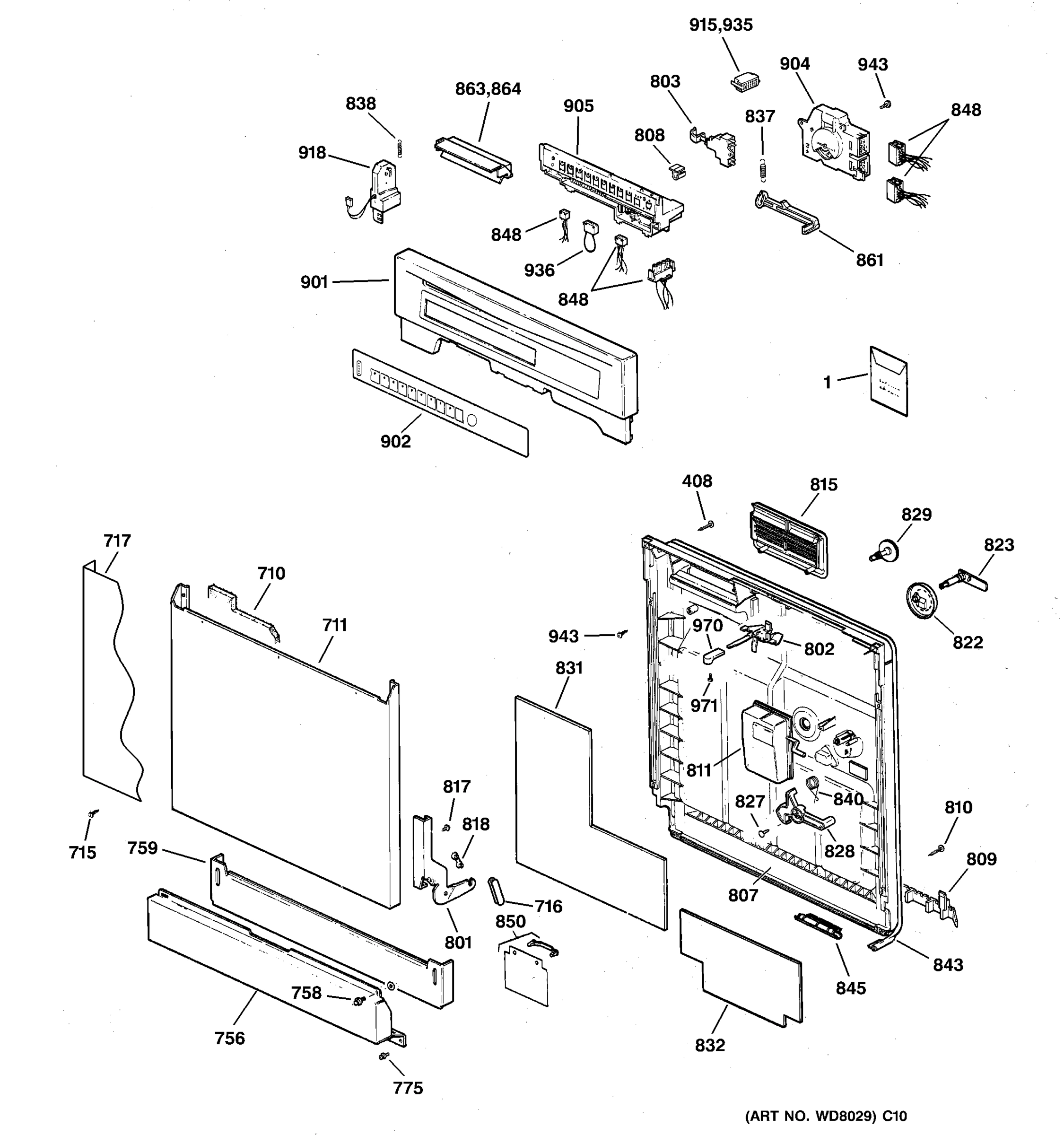 ESCUTCHEON & DOOR ASSEMBLY