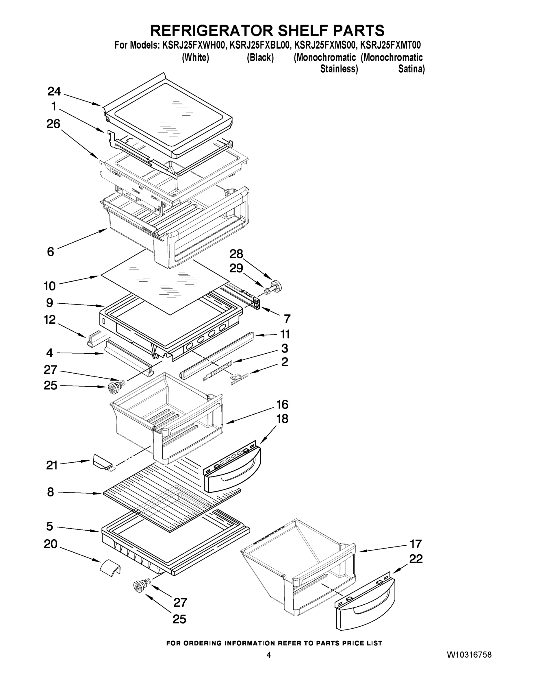 03 - REFRIGERATOR SHELF PARTS