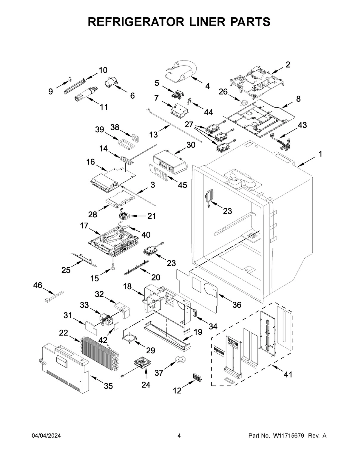 03 - REFRIGERATOR LINER PARTS