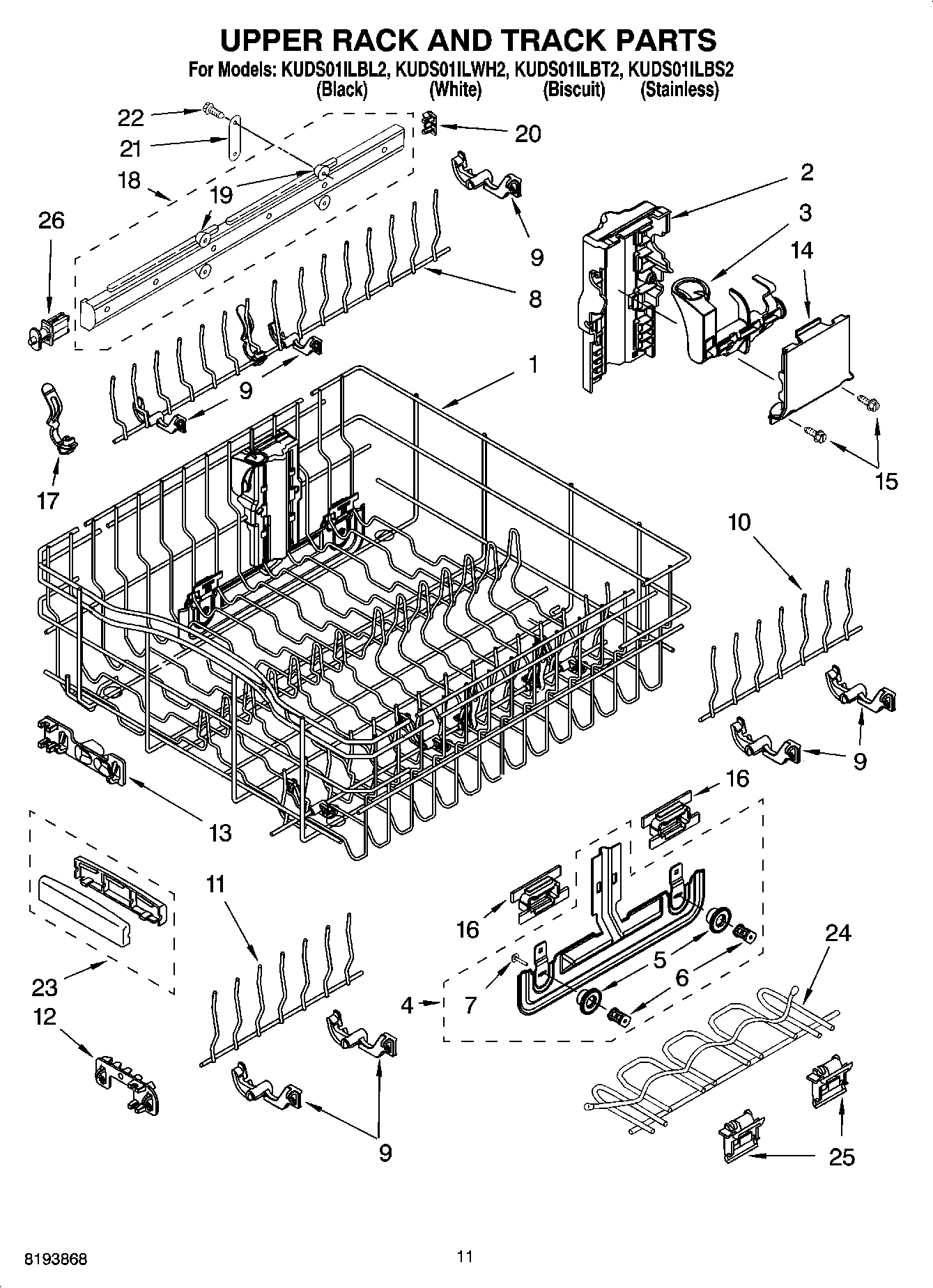 09 - UPPER RACK AND TRACK PARTS