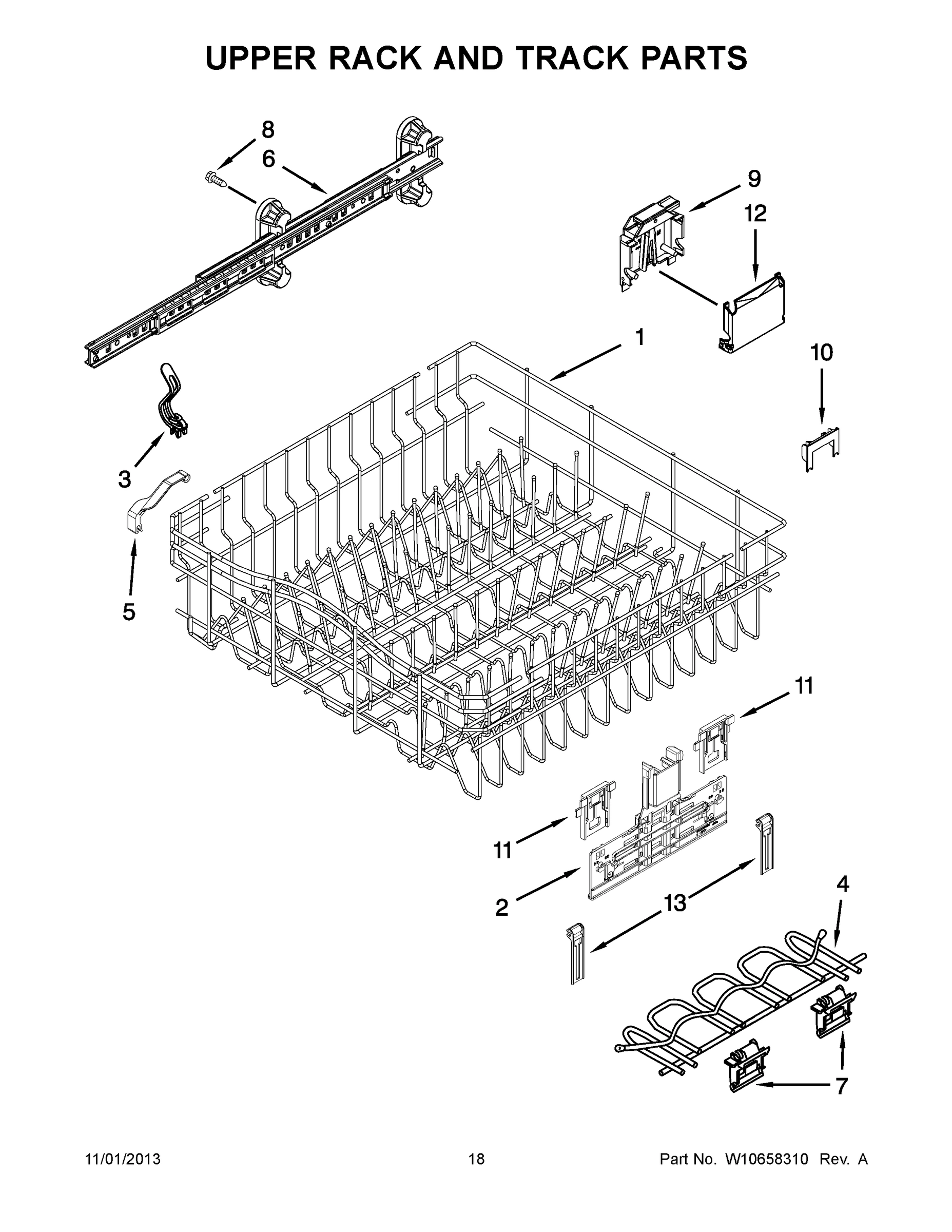 10 - UPPER RACK AND TRACK PARTS