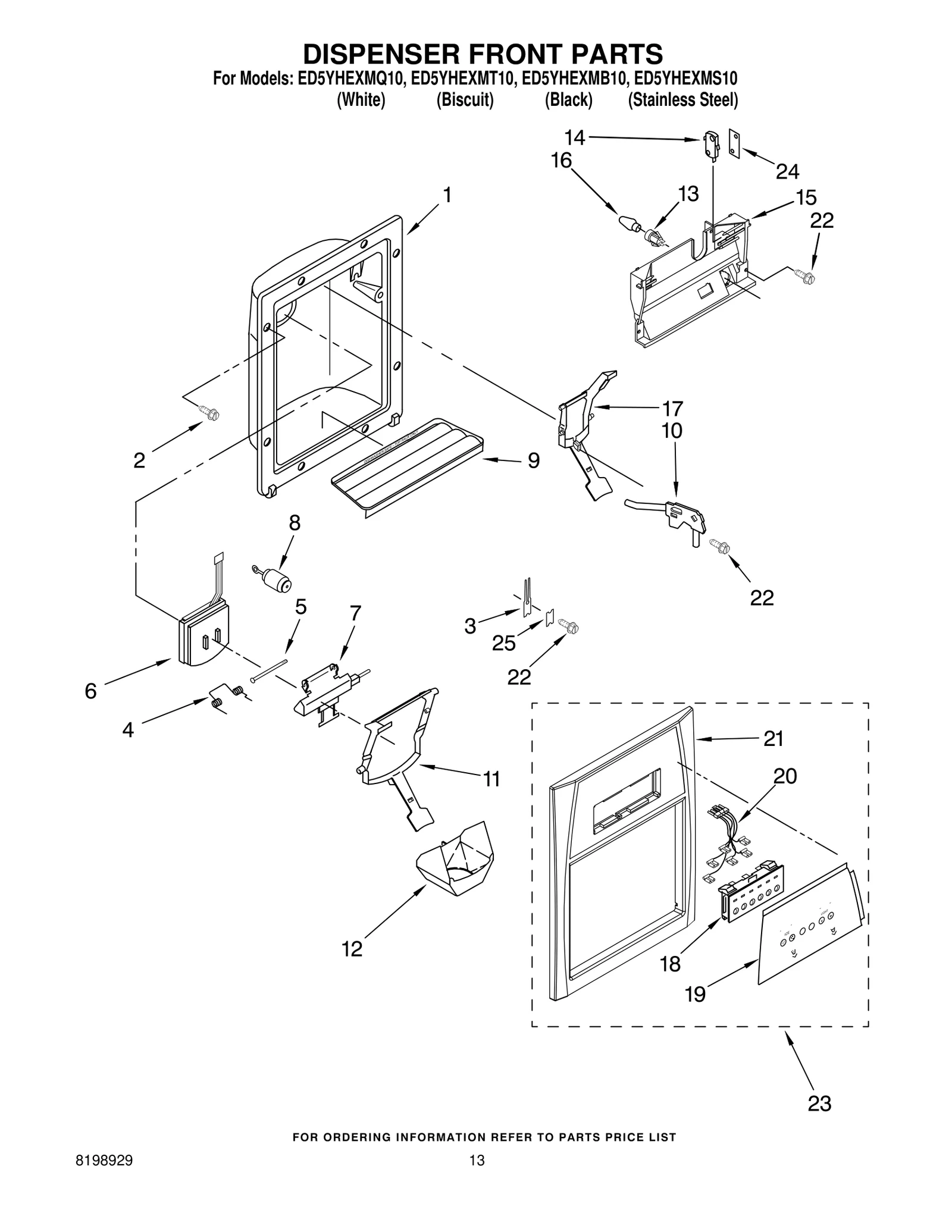 DISPENSER FRONT PARTS