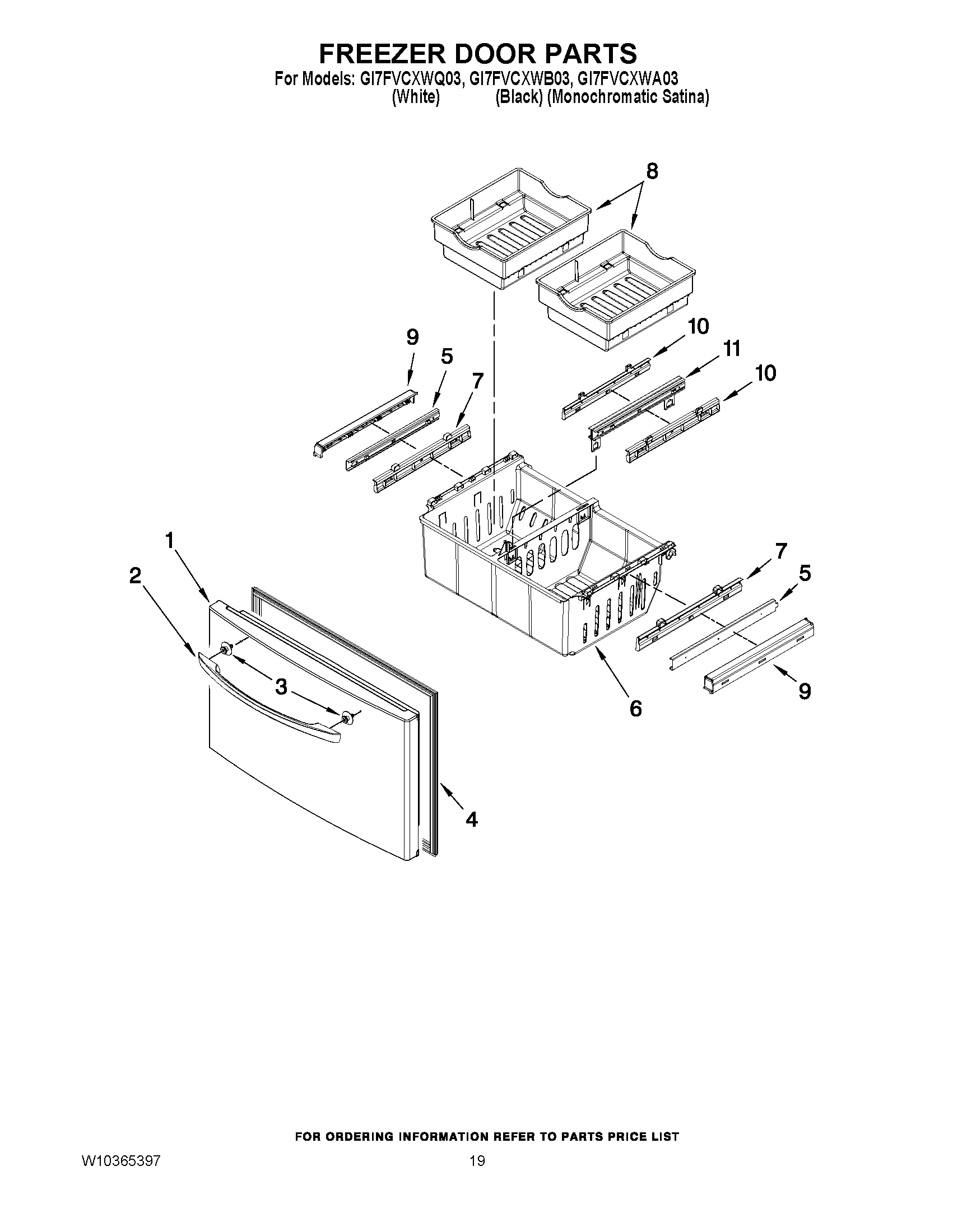 10 - FREEZER DOOR PARTS