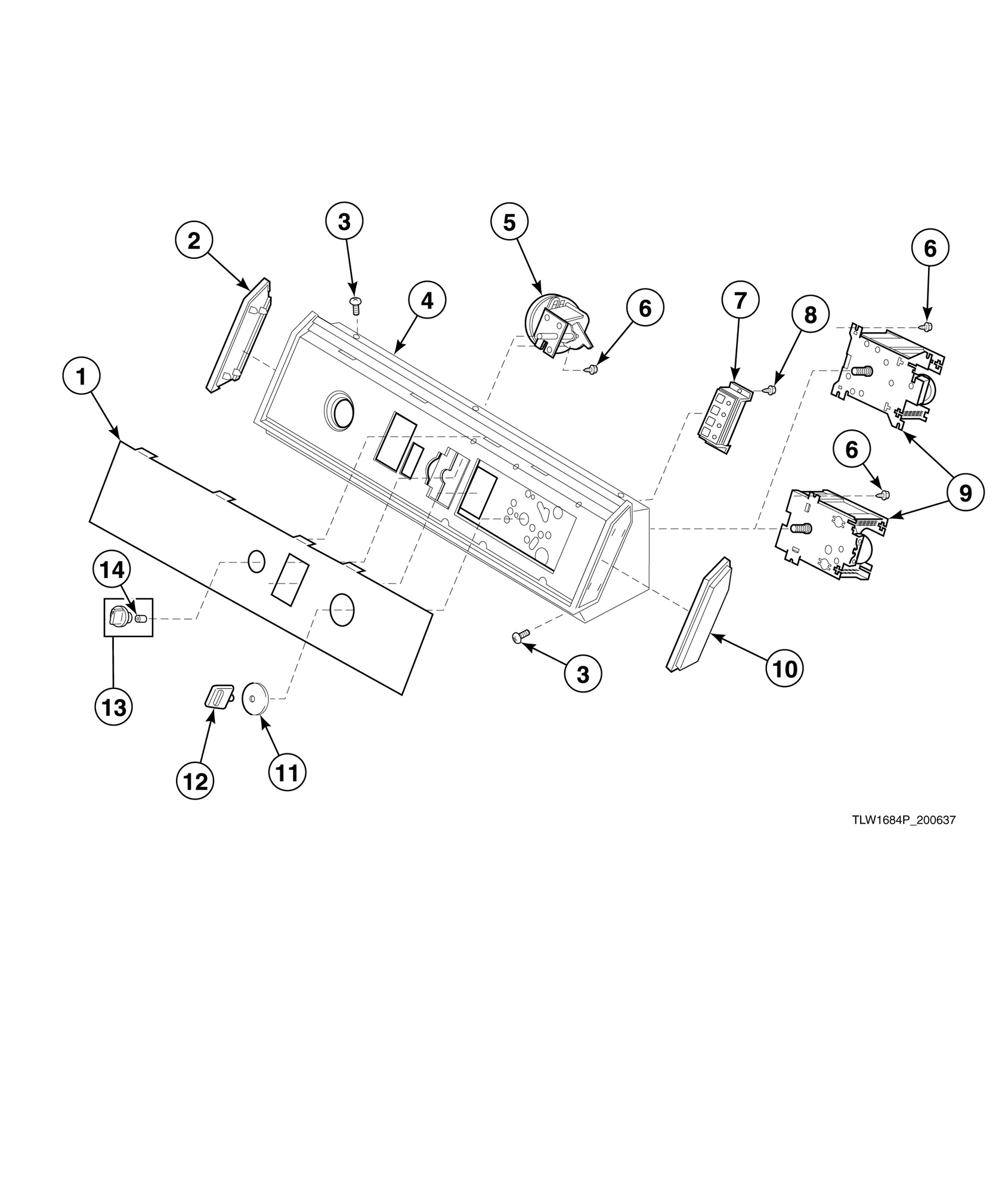 Graphic Panel, Control Hood and Controls (Drawing 6 of 9)