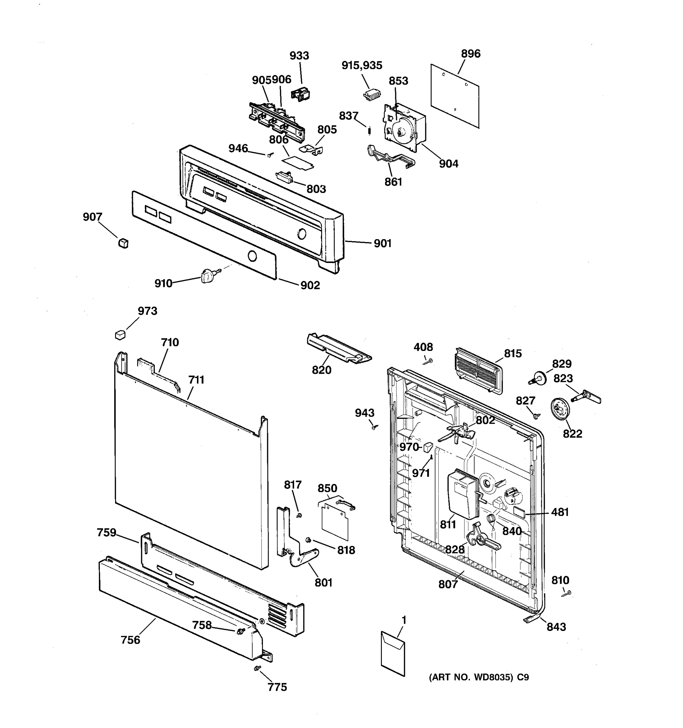 ESCUTCHEON & DOOR ASSEMBLY