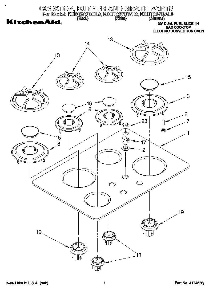 01 - COOKTOP, BURNER AND GRATE