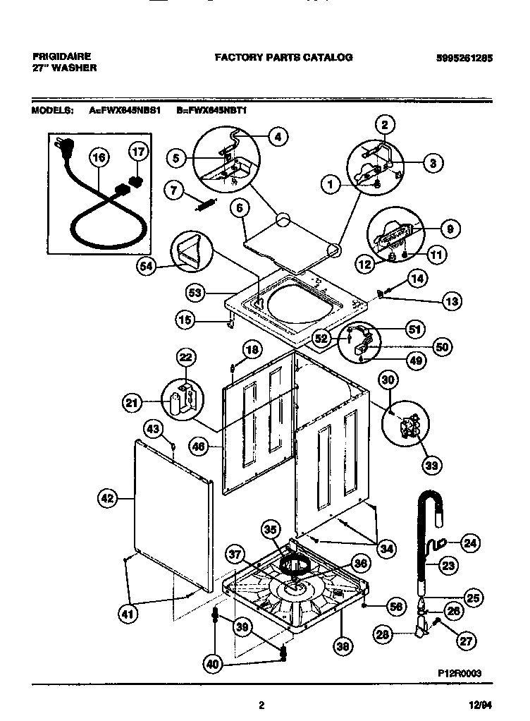02 - CABINET, BASE, WASHER TOP, LID