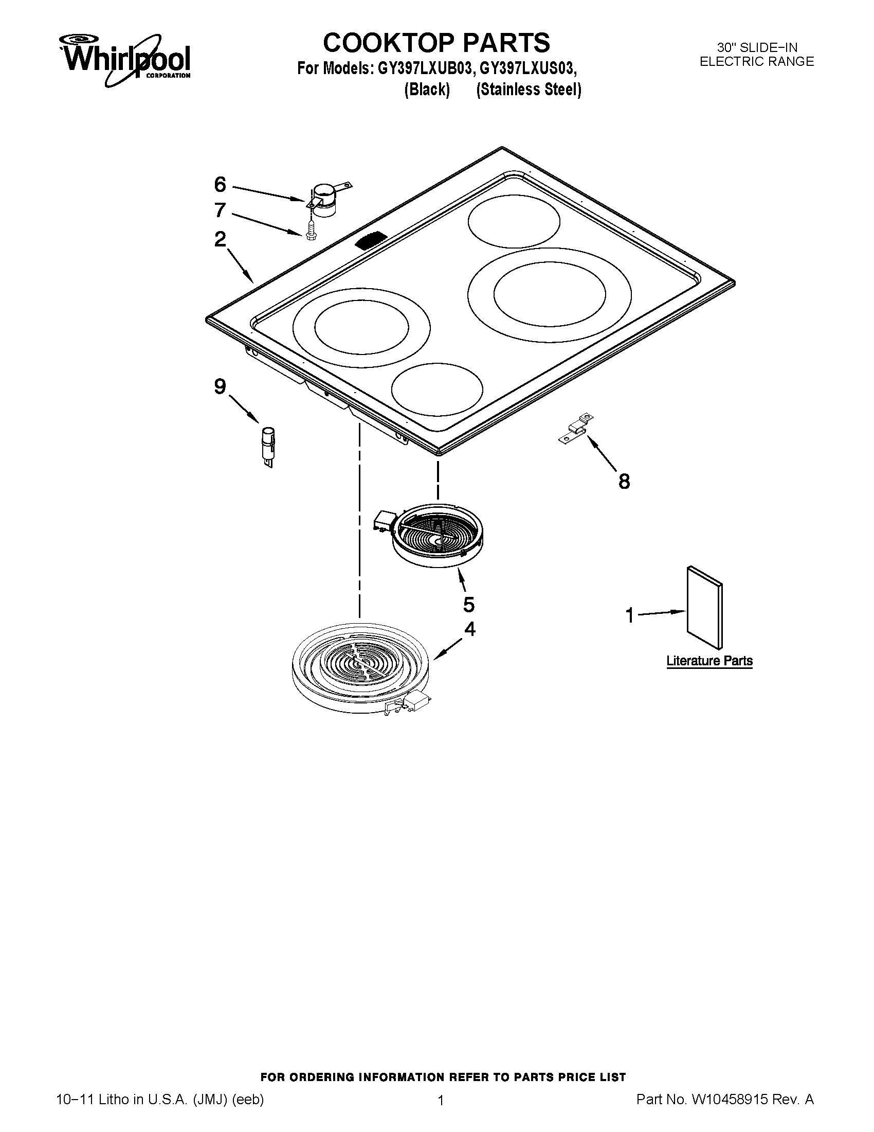 01 - COOKTOP PARTS