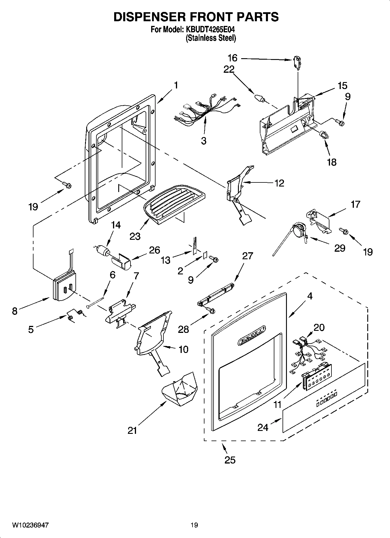 12 - DISPENSER FRONT PARTS