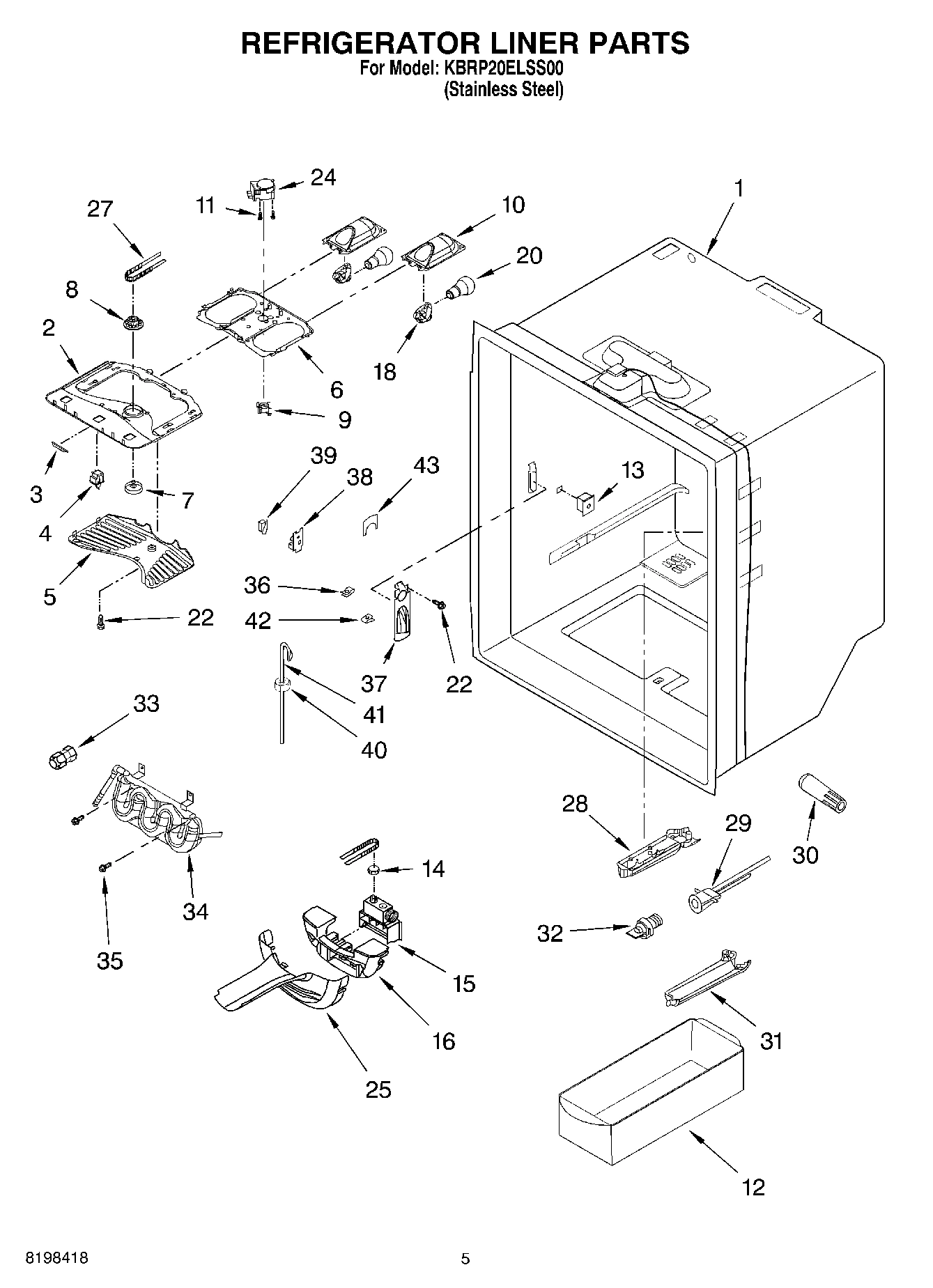 03 - REFRIGERATOR LINER PARTS