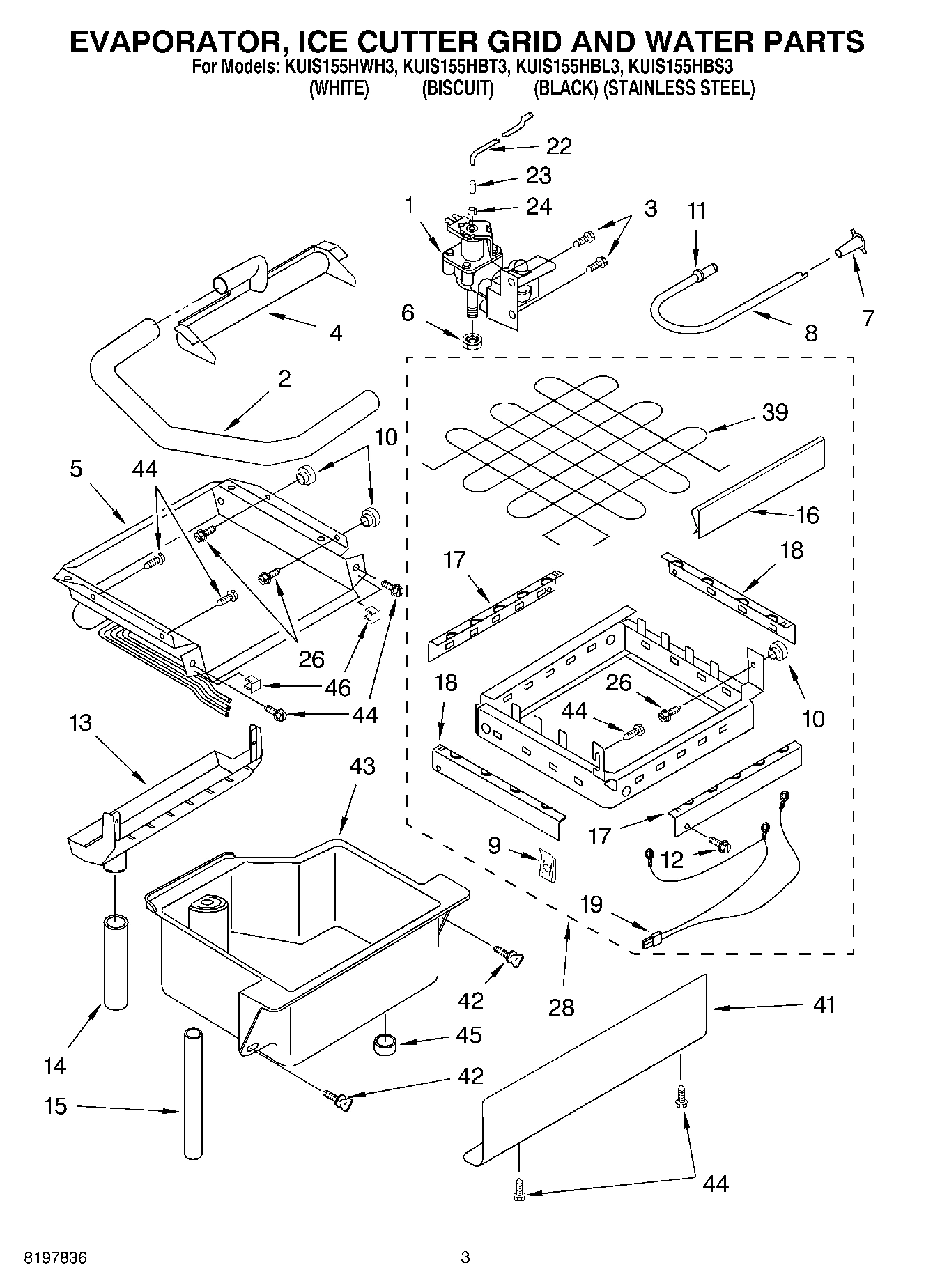 02 - EVAPORATOR, ICE CUTTER GRID AND WATER