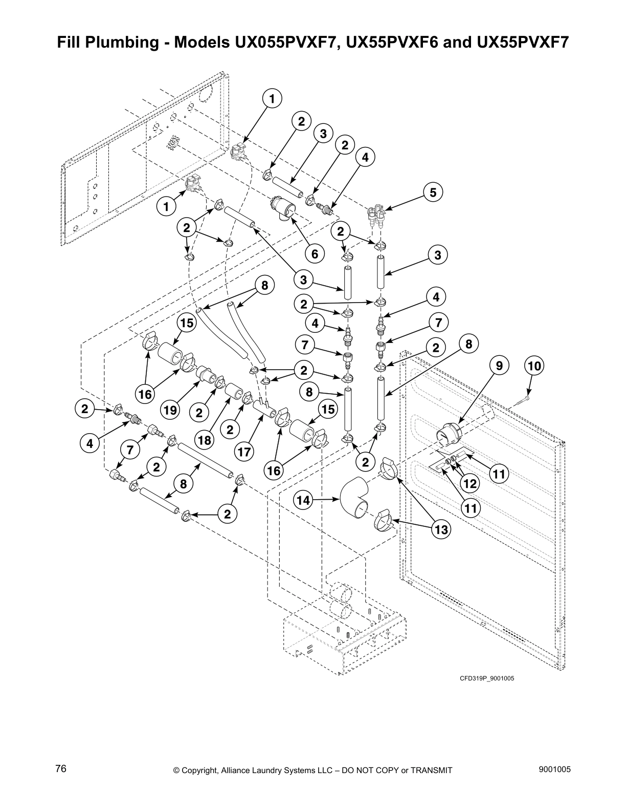 Fill Plumbing - Models UX055PVXF7, UX55PVXF6 and UX55PVXF7