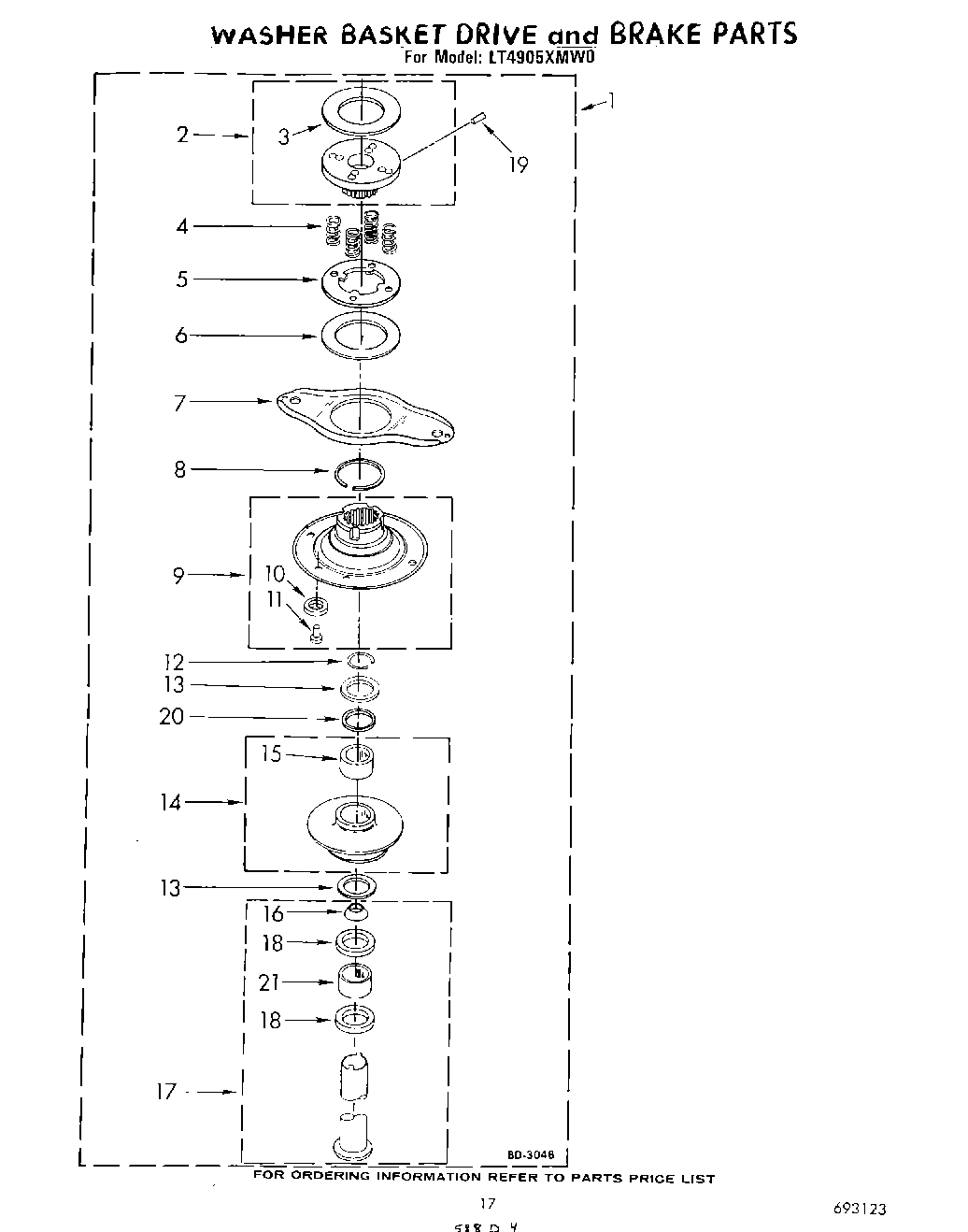14 - WASHER BASKET DRIVE AND BRAKE