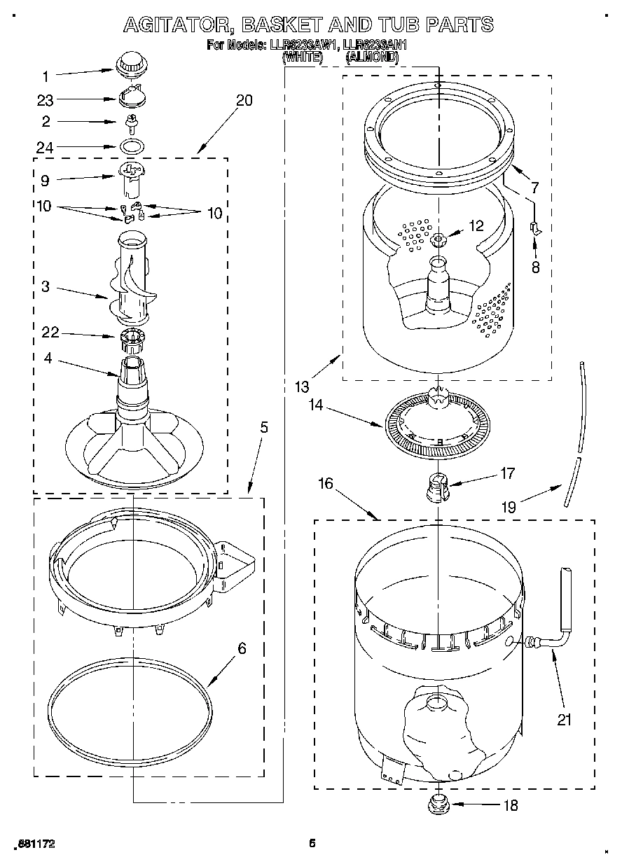 03 - AGITATOR, BASKET AND TUB