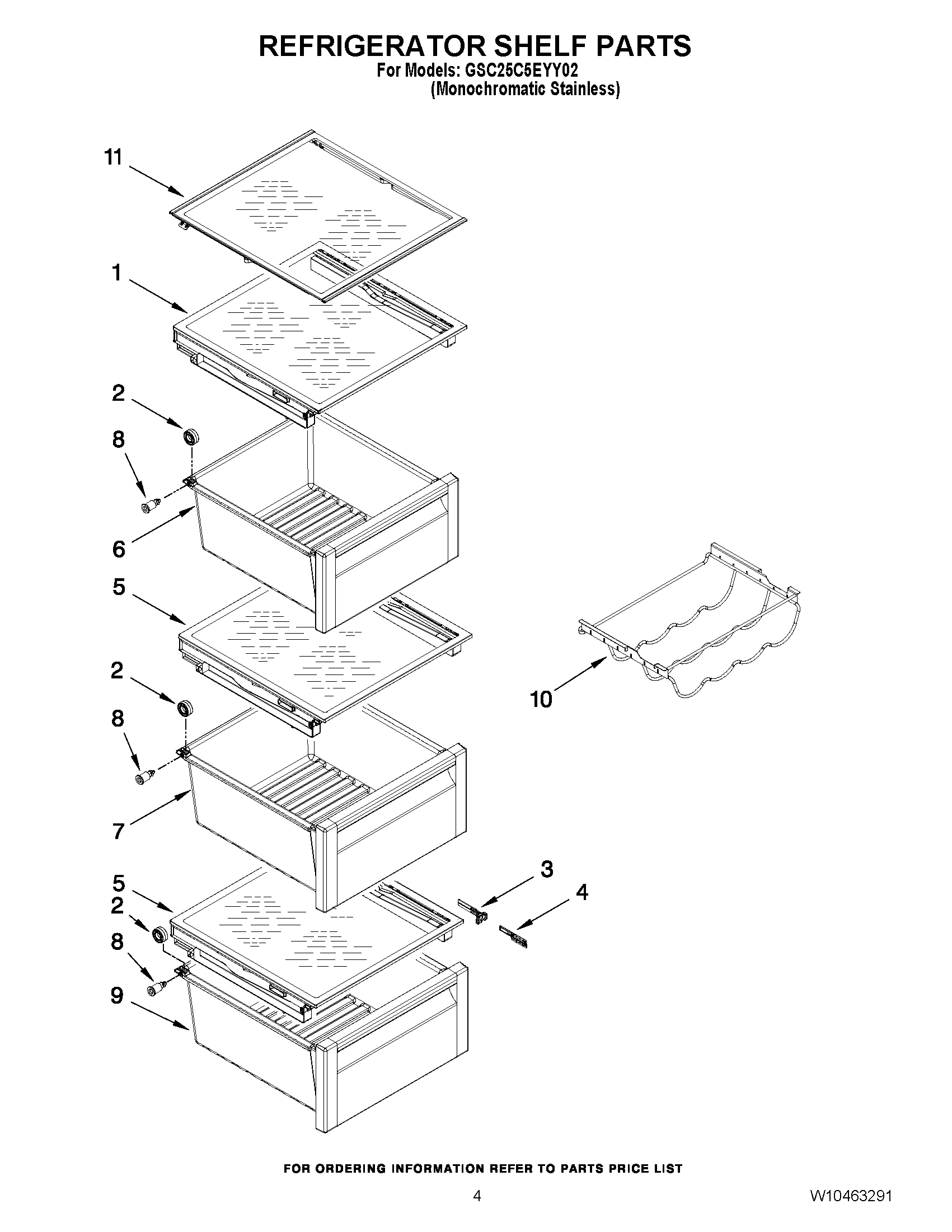03 - REFRIGERATOR SHELF PARTS