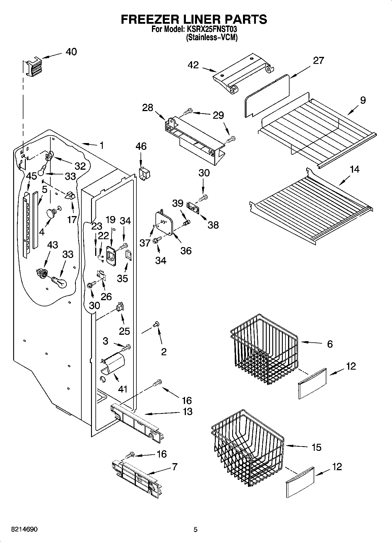 04 - FREEZER LINER PARTS