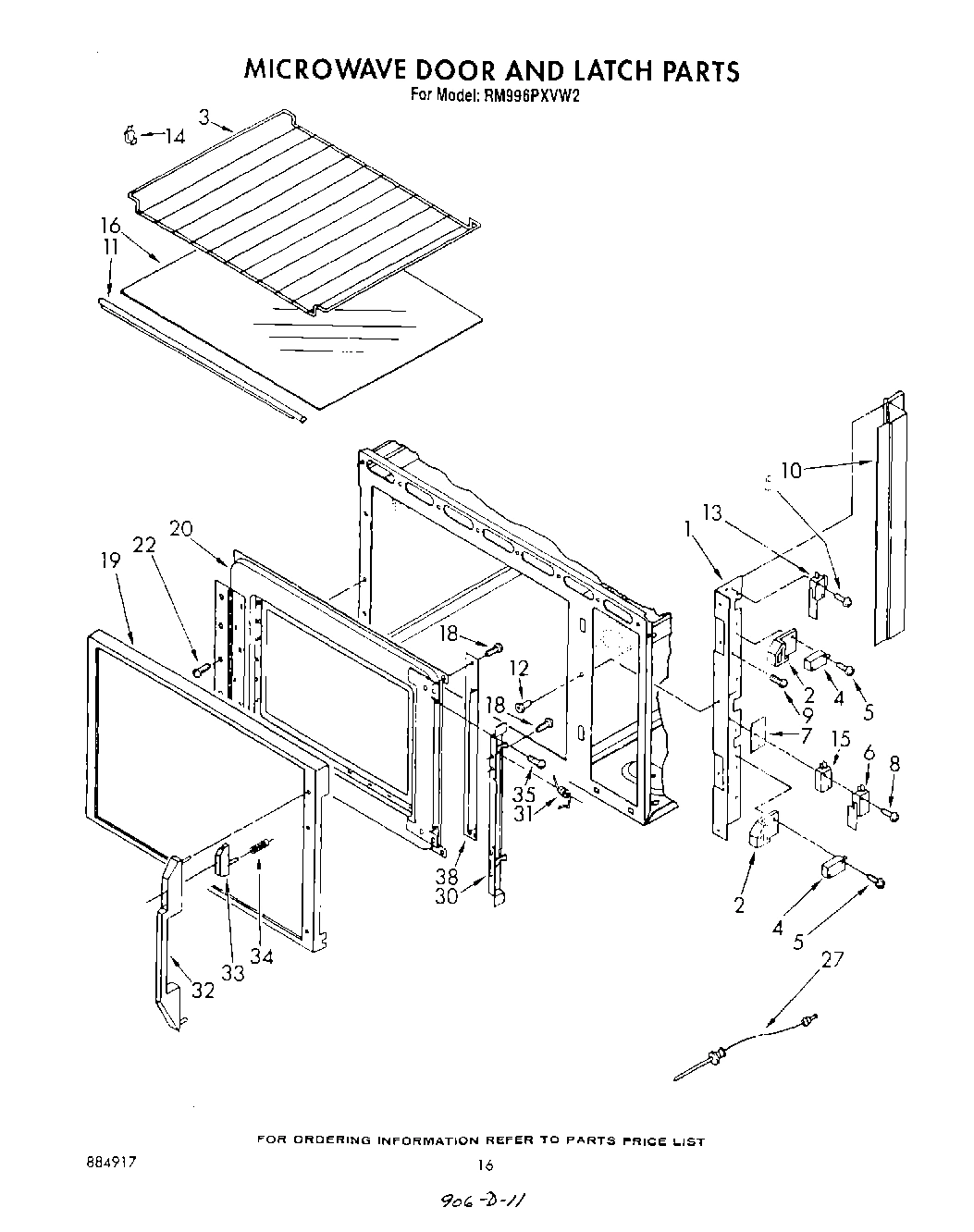 10 - MICROWAVE DOOR AND LATCH , LIT/OPTIONAL