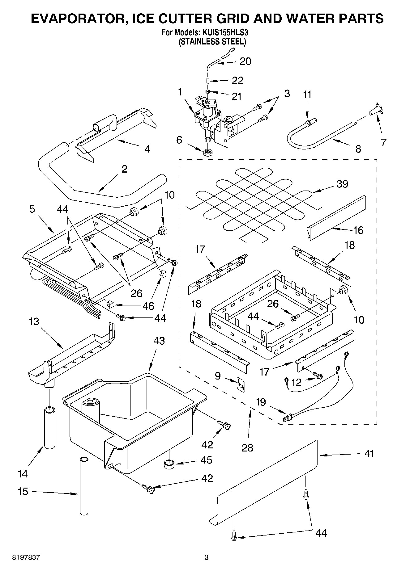 02 - EVAPORATOR, ICE CUTTER GRID AND WATER