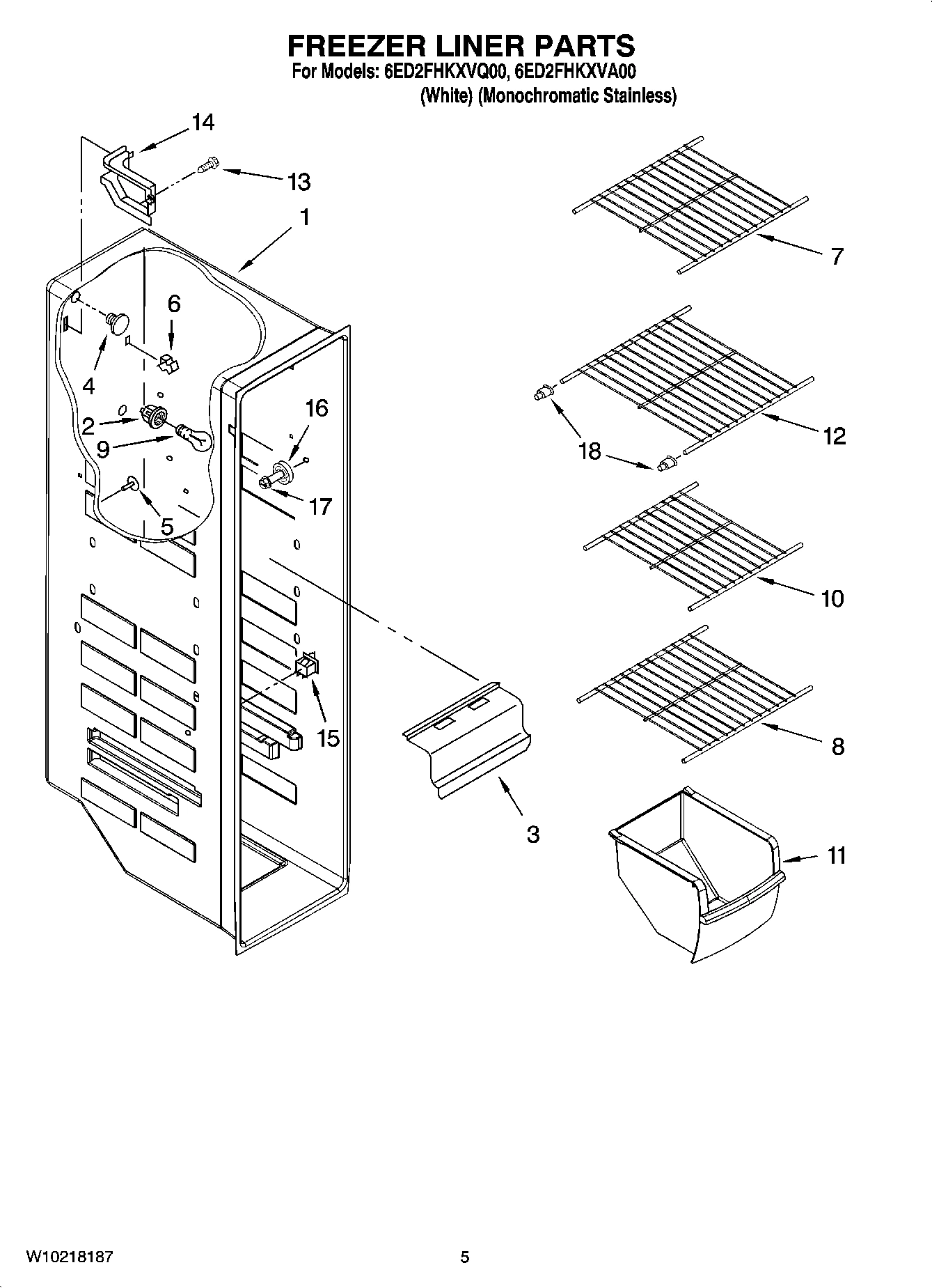 04 - FREEZER LINER PARTS