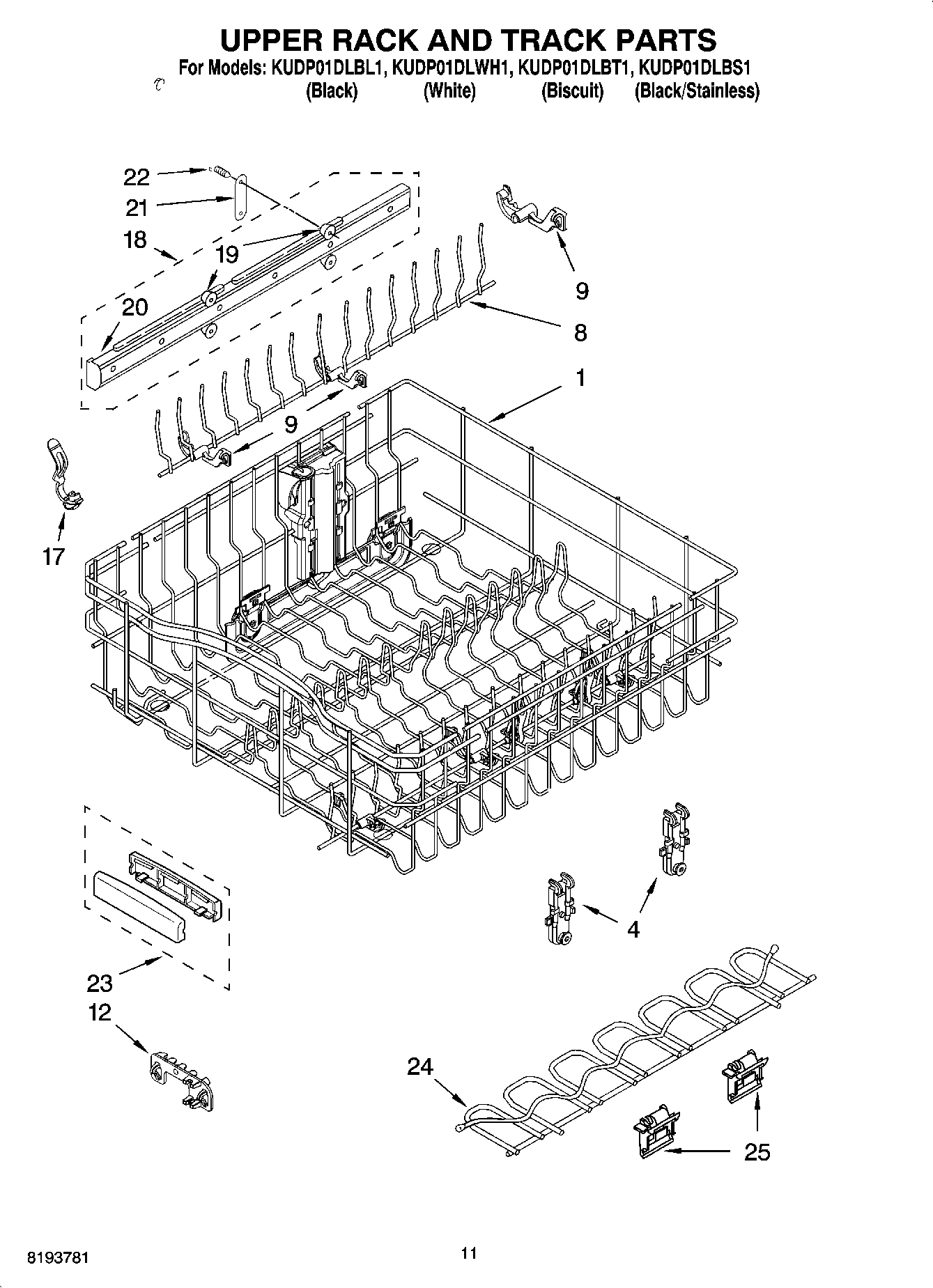 09 - UPPER RACK AND TRACK PARTS