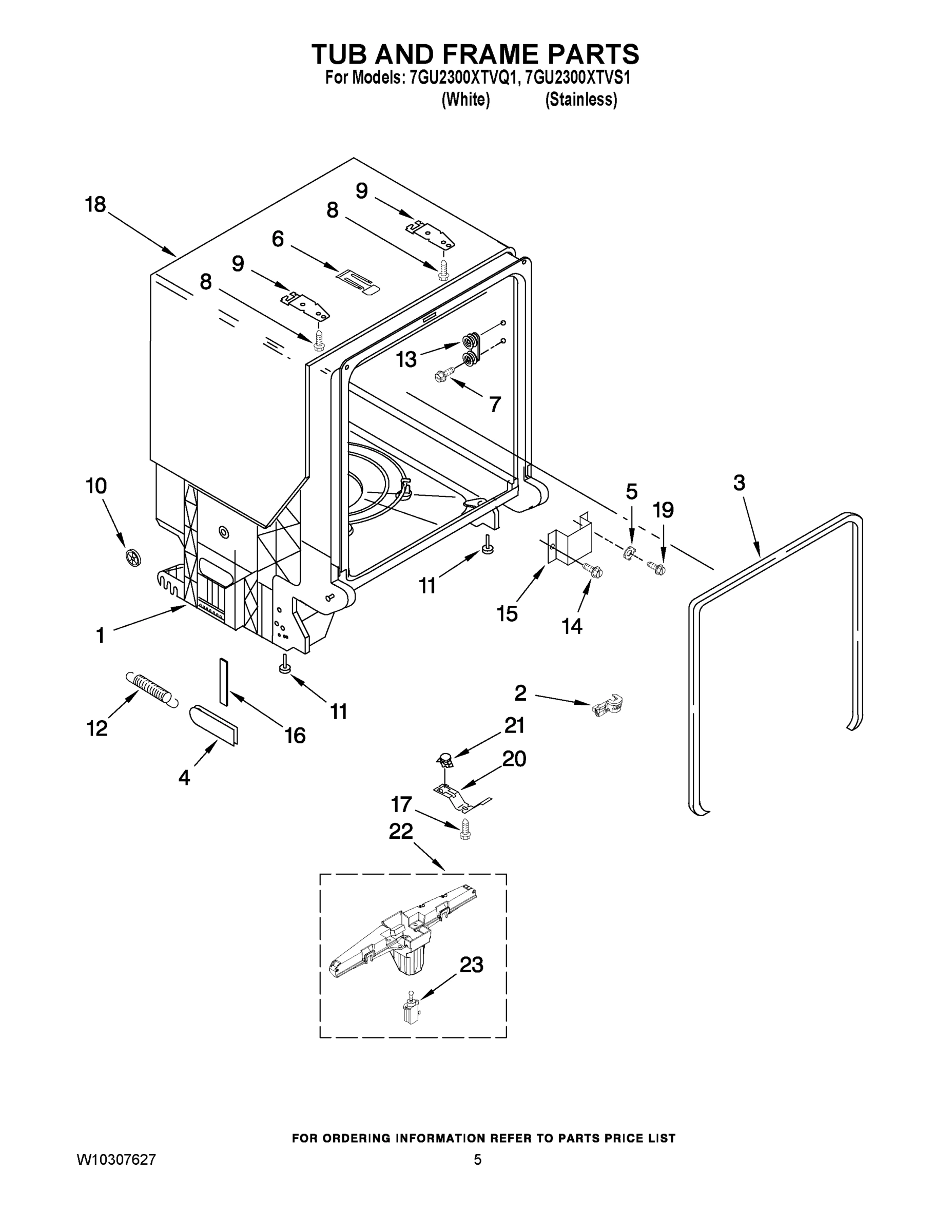 05 - TUB AND FRAME PARTS