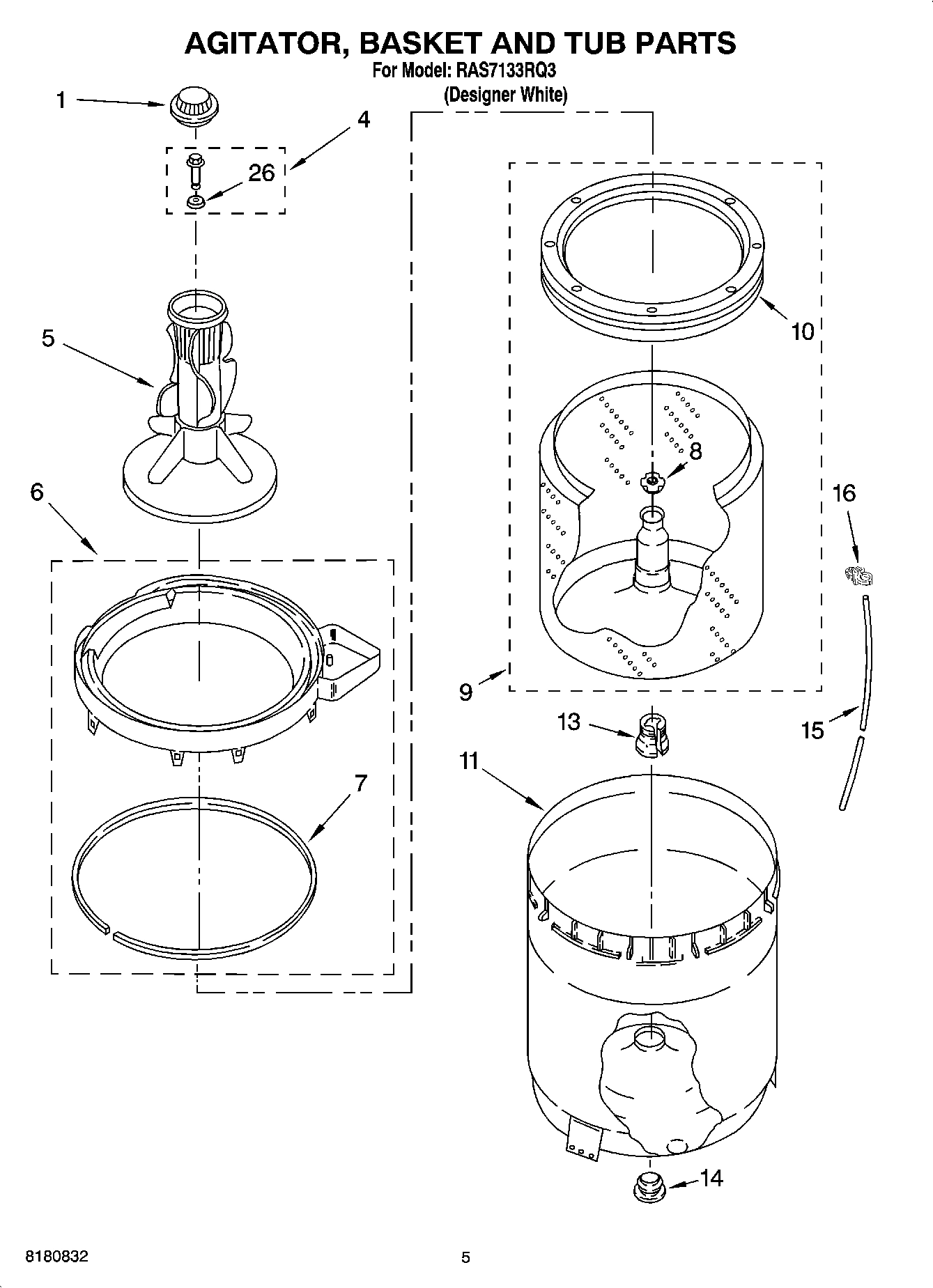 03 - AGITATOR, BASKET AND TUB PARTS