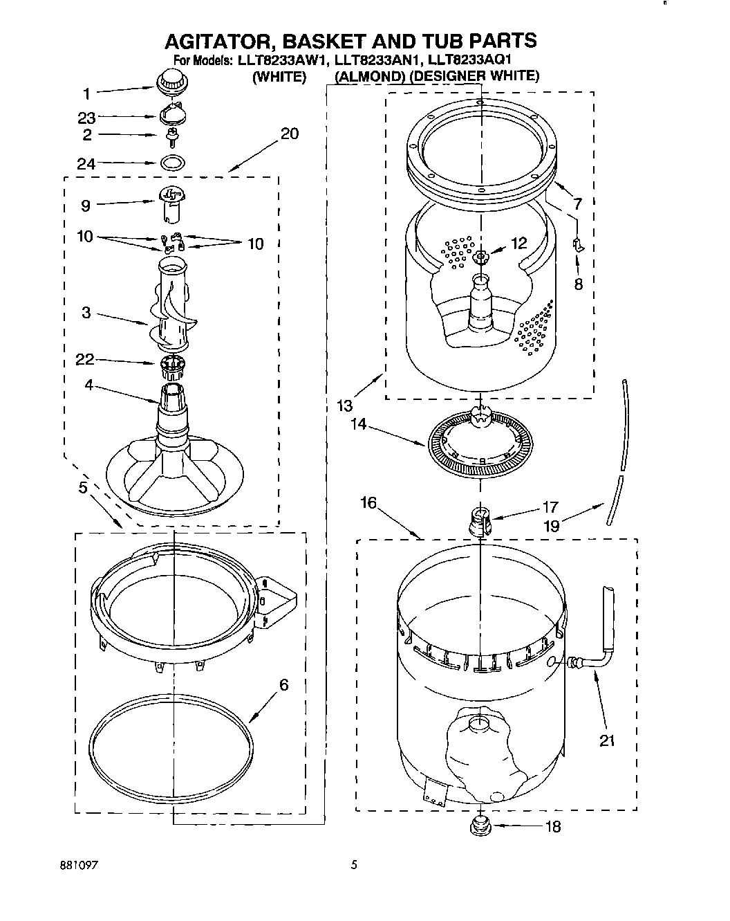 03 - AGITATOR, BASKET AND TUB