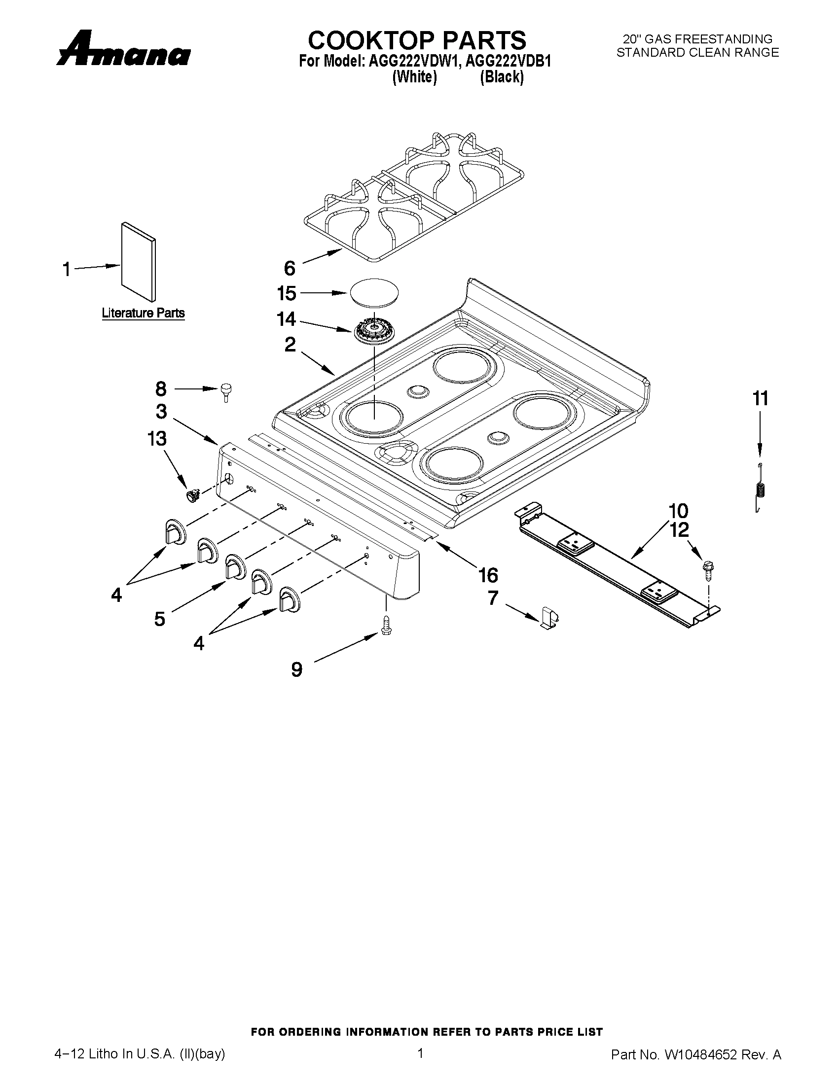 01 - COOKTOP PARTS