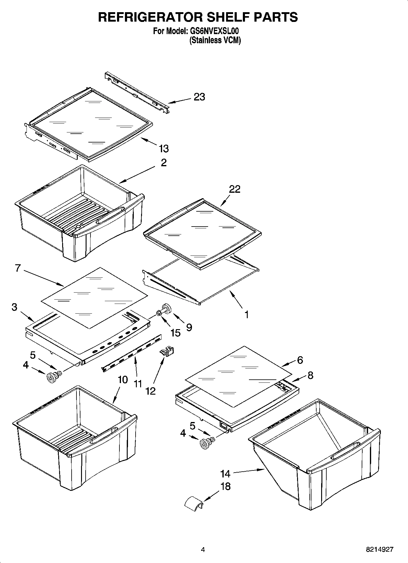03 - REFRIGERATOR SHELF PARTS