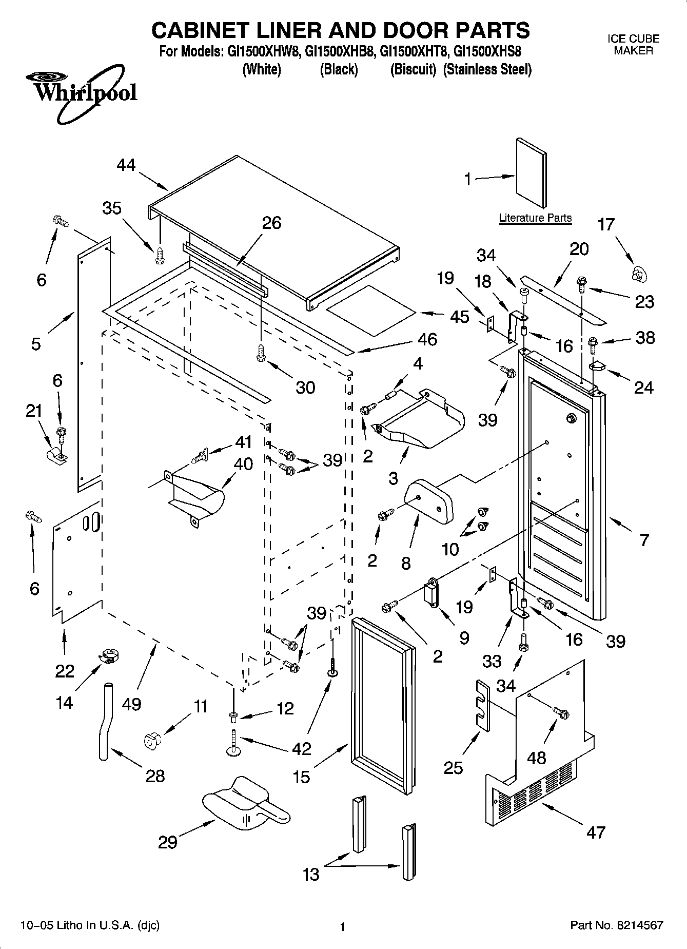 01 - CABINET LINER AND DOOR PARTS