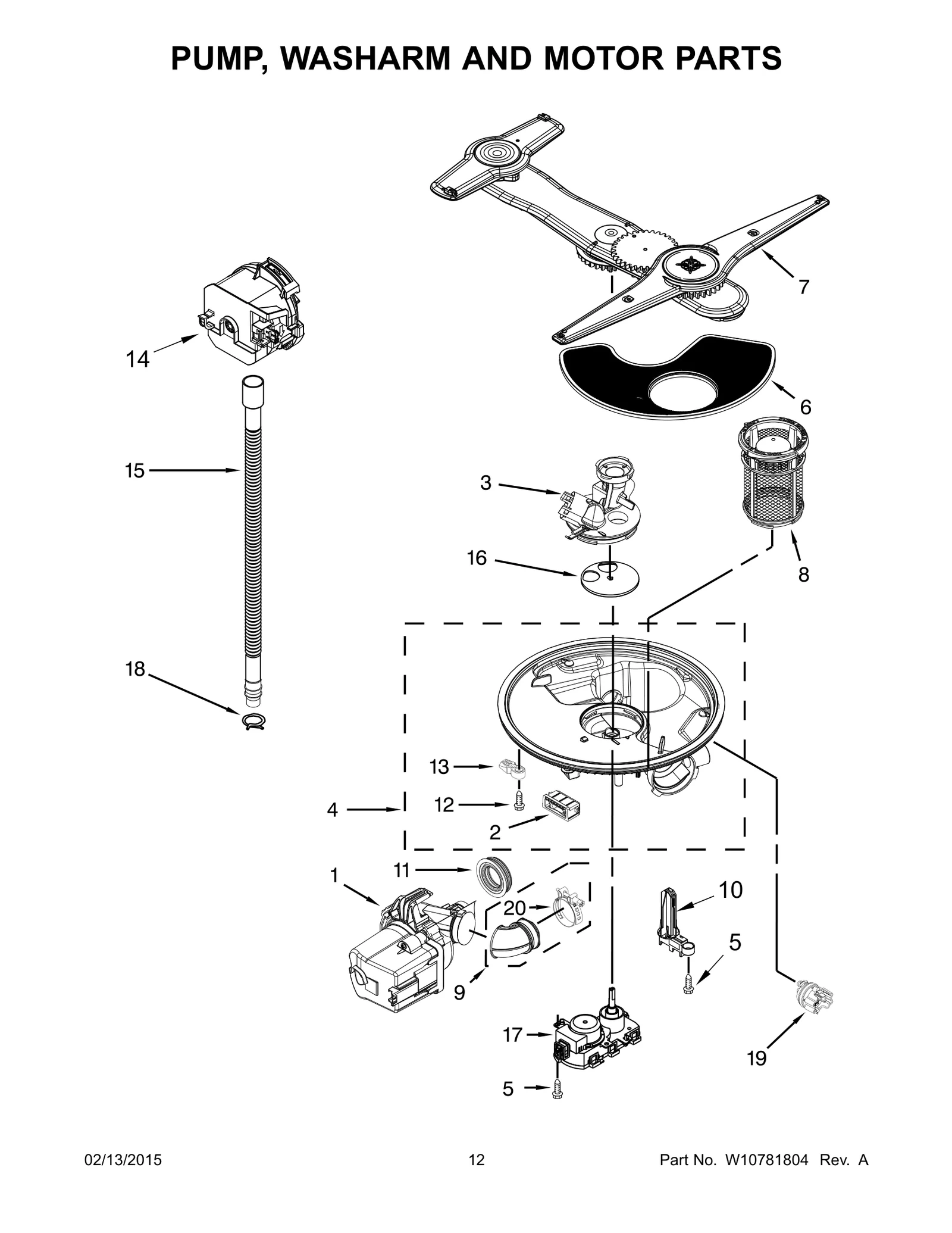 PUMP, WASHARM AND MOTOR PARTS