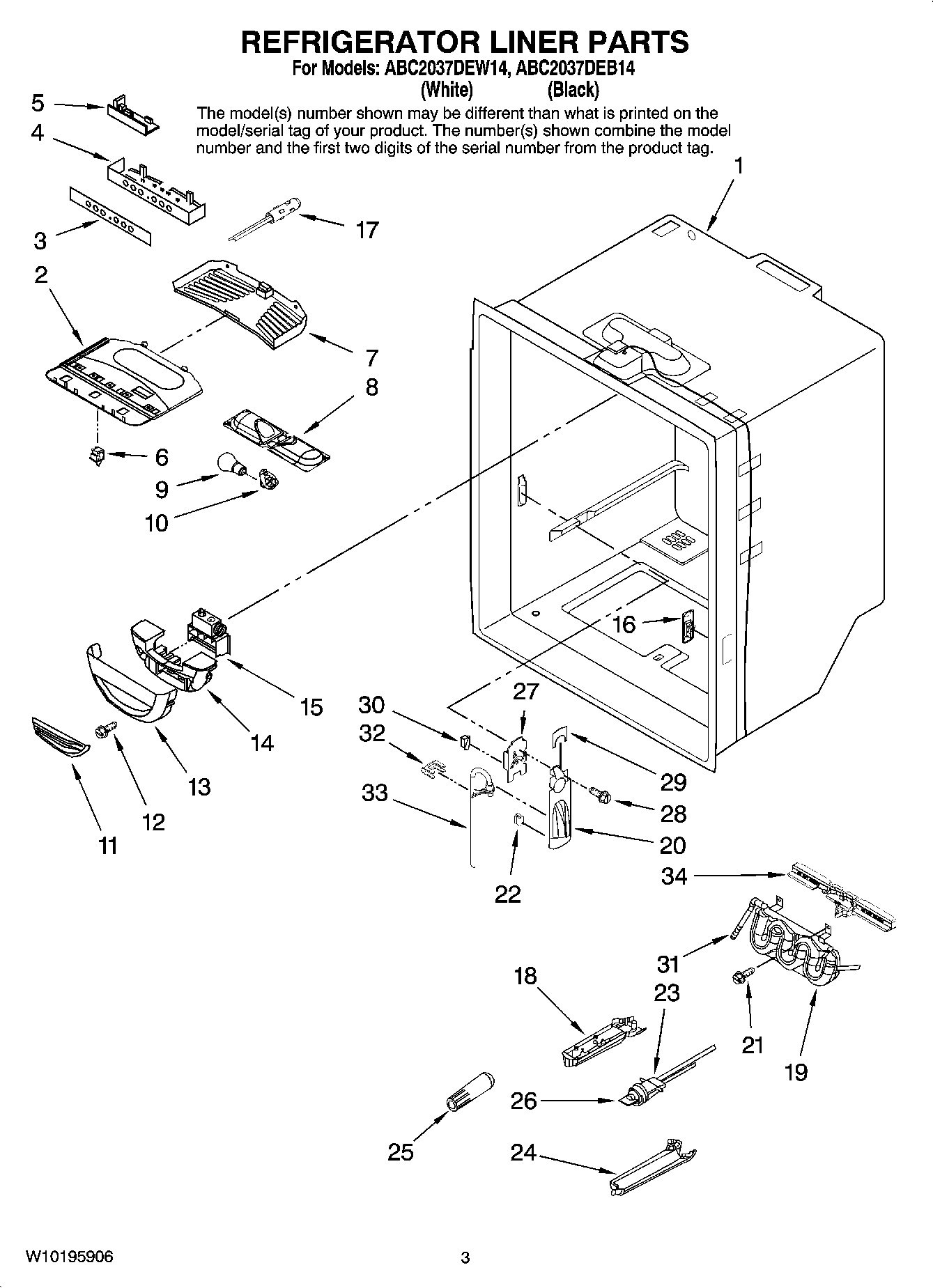 02 - REFRIGERATOR LINER PARTS
