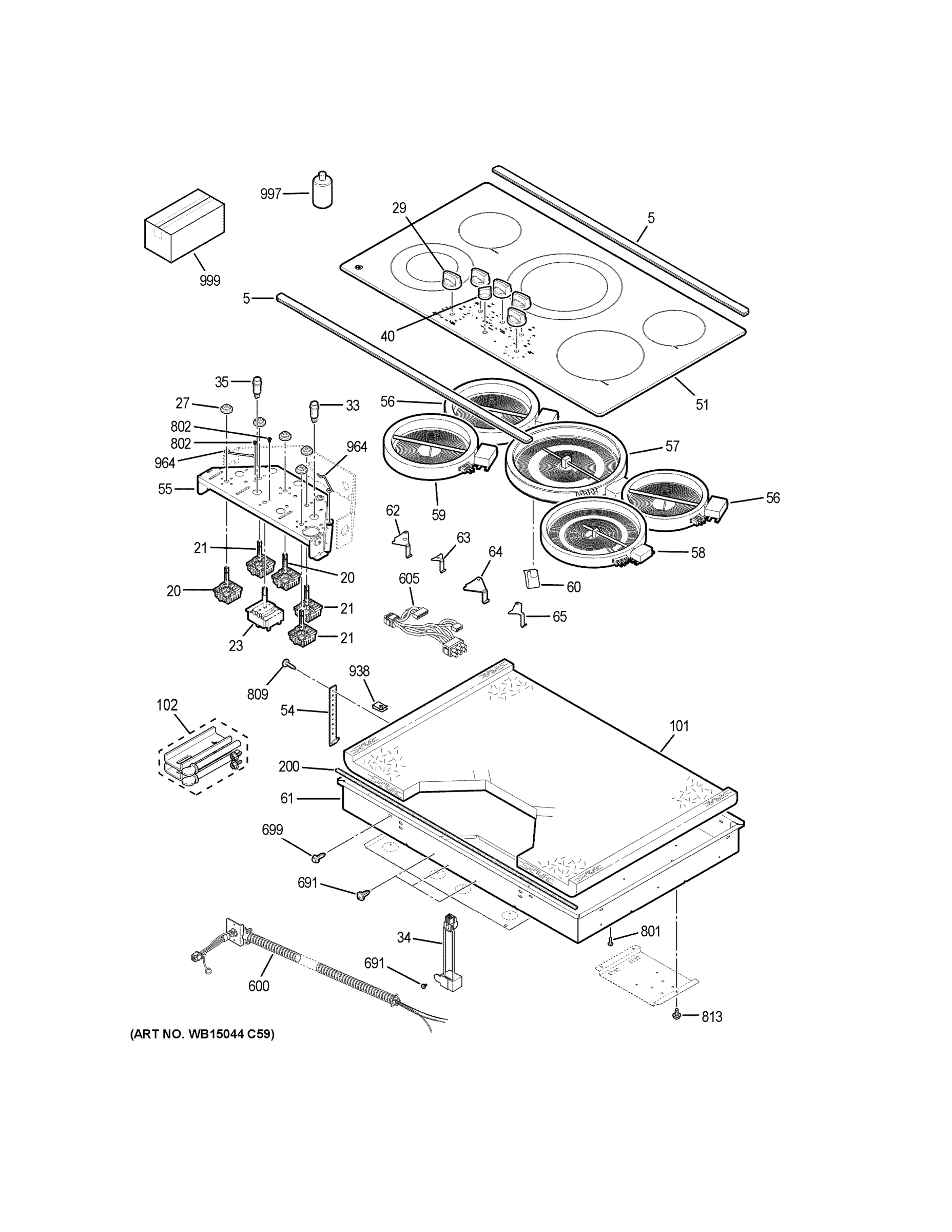 CONTROL PANEL & COOKTOP
