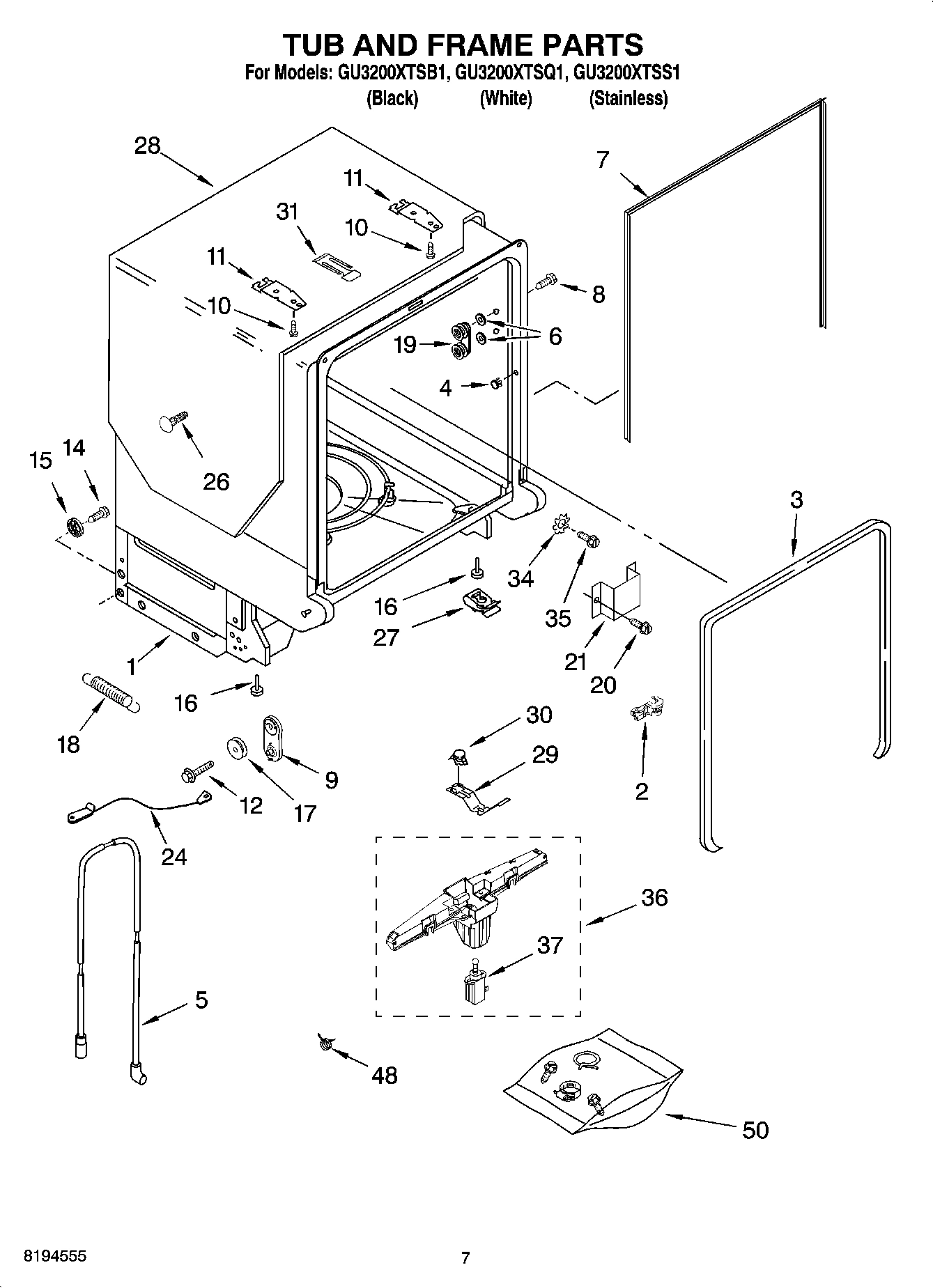 07 - TUB AND FRAME PARTS