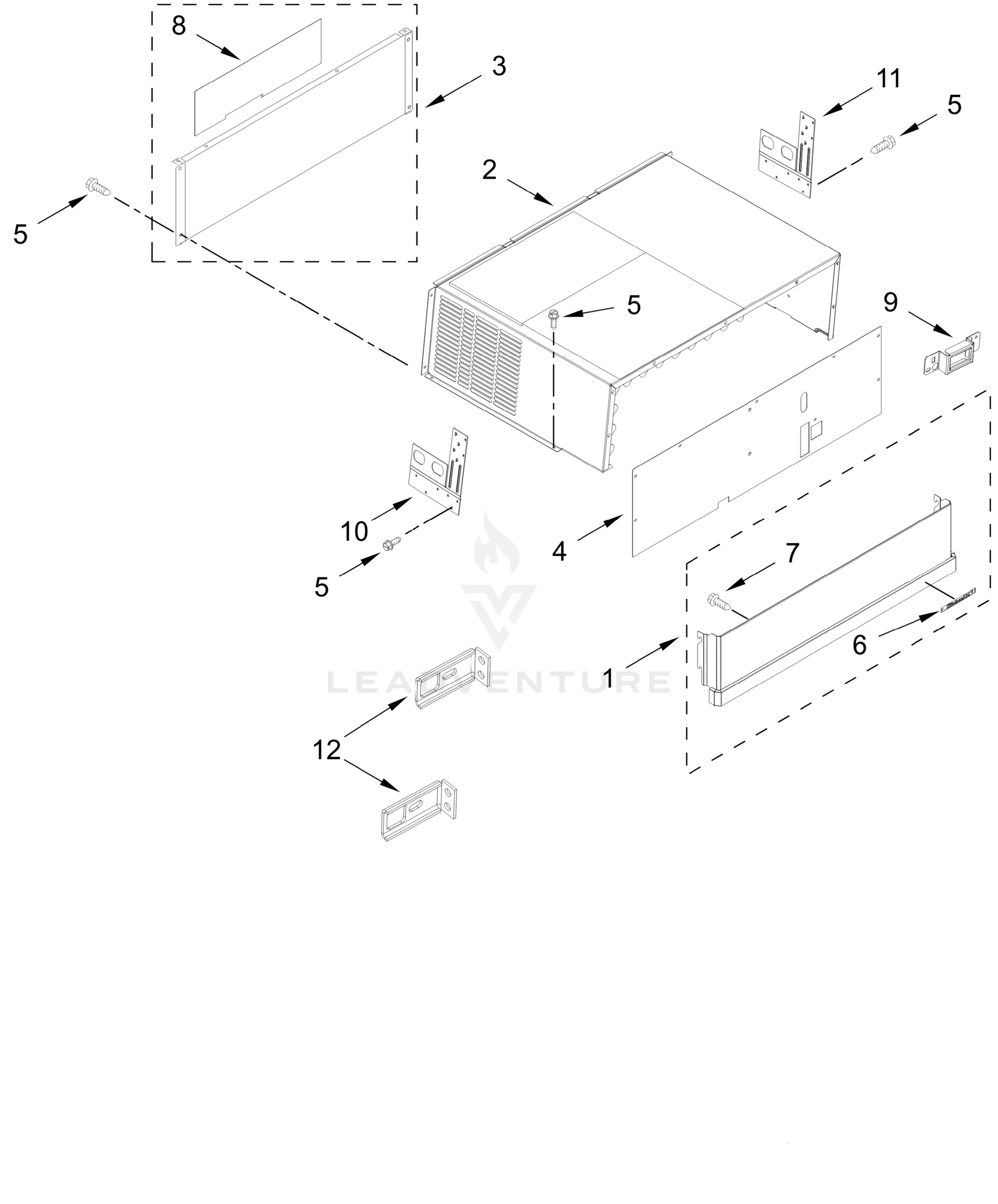 TOP GRILLE AND UNIT COVER PARTS