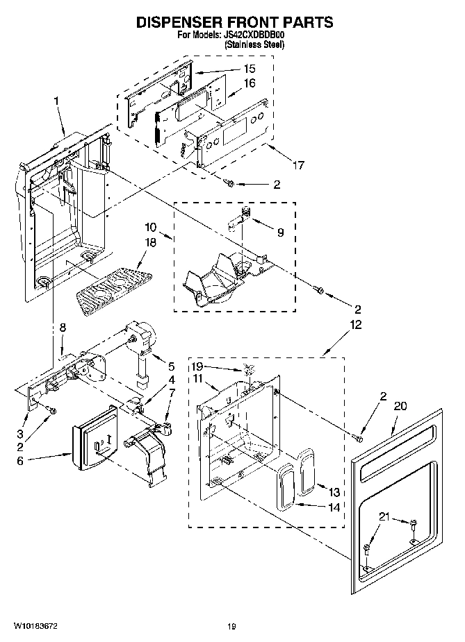12 - DISPENSER FRONT PARTS