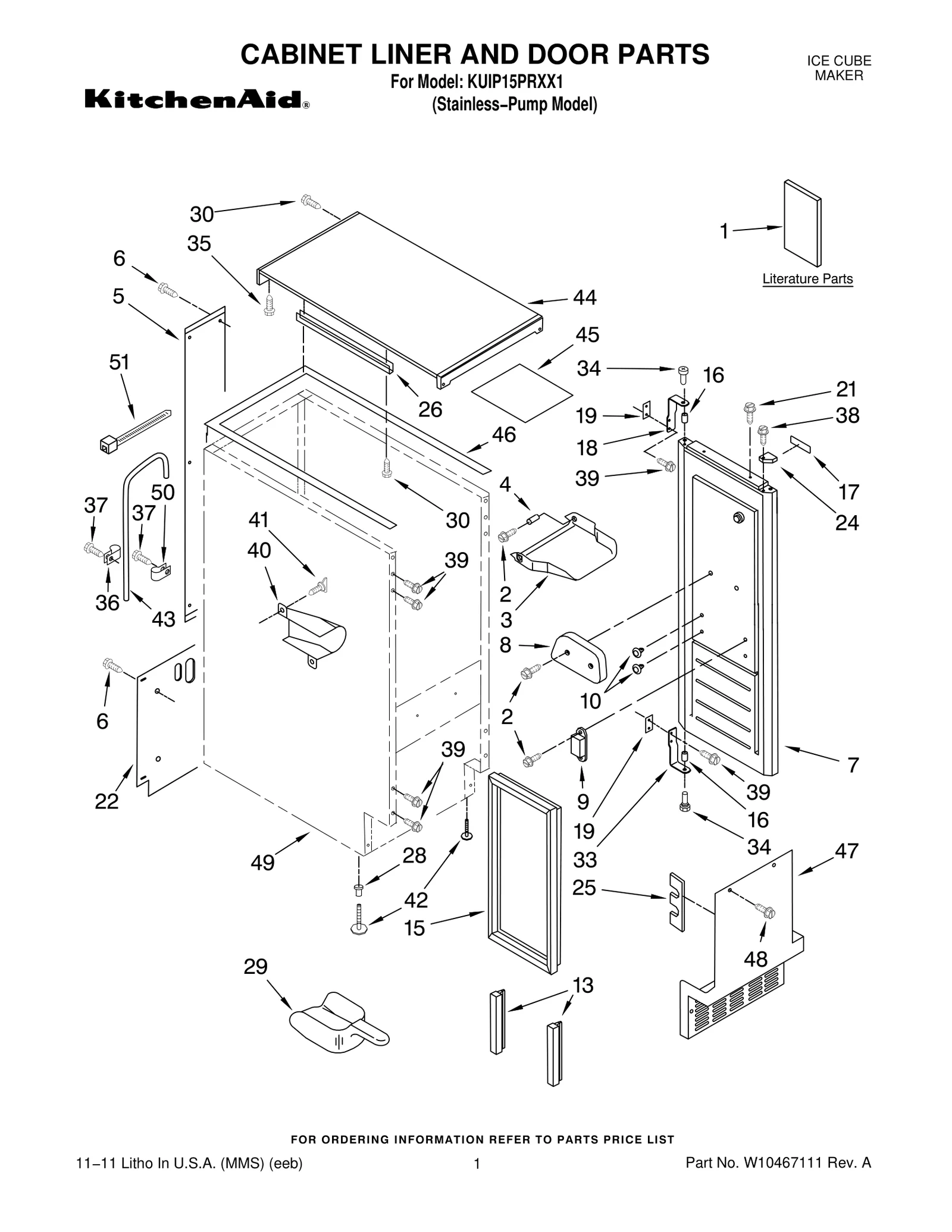 CABINET LINER AND DOOR PARTS